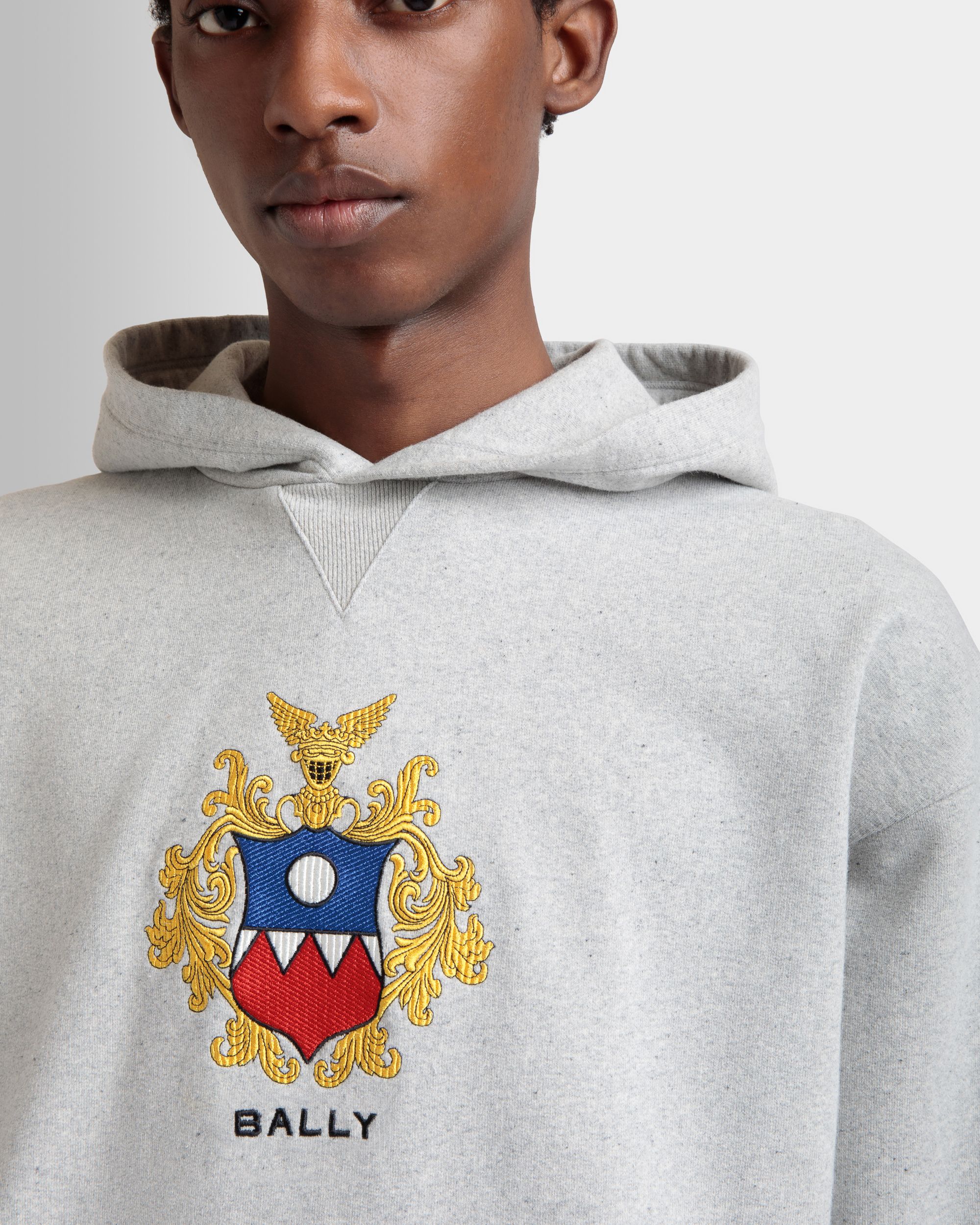 Kapuzenpullover Aus Baumwolle In Grau Meliert Mit Bally Crest Logo - Herren - Bally - 04