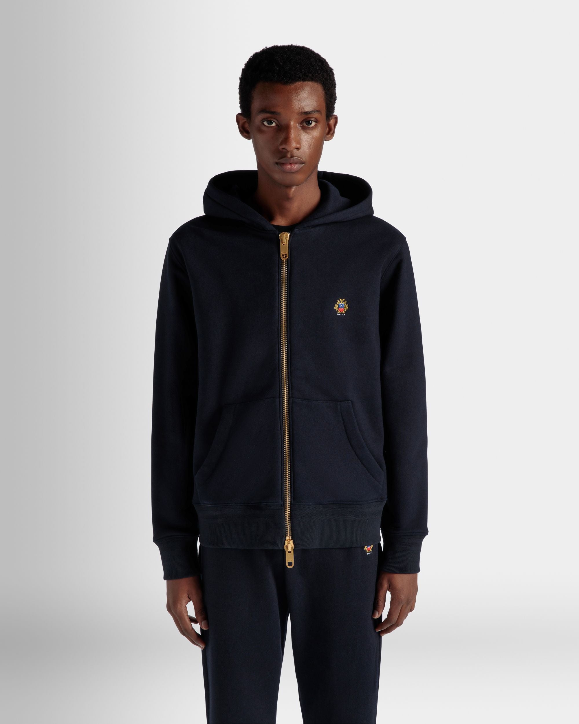 Kapuzenpullover Aus Kaschmirgemisch In Navy Blue Aus Der Adrien Brody Travel-Kollektion - Herren - Bally - 03