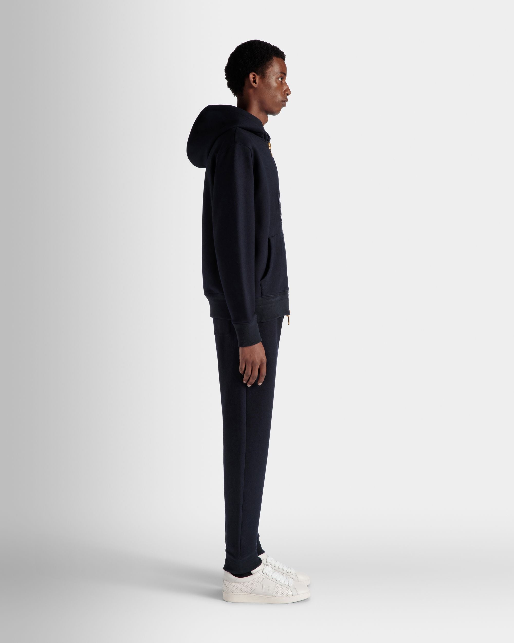 Kapuzenpullover Aus Kaschmirgemisch In Navy Blue Aus Der Adrien Brody Travel-Kollektion - Herren - Bally - 07