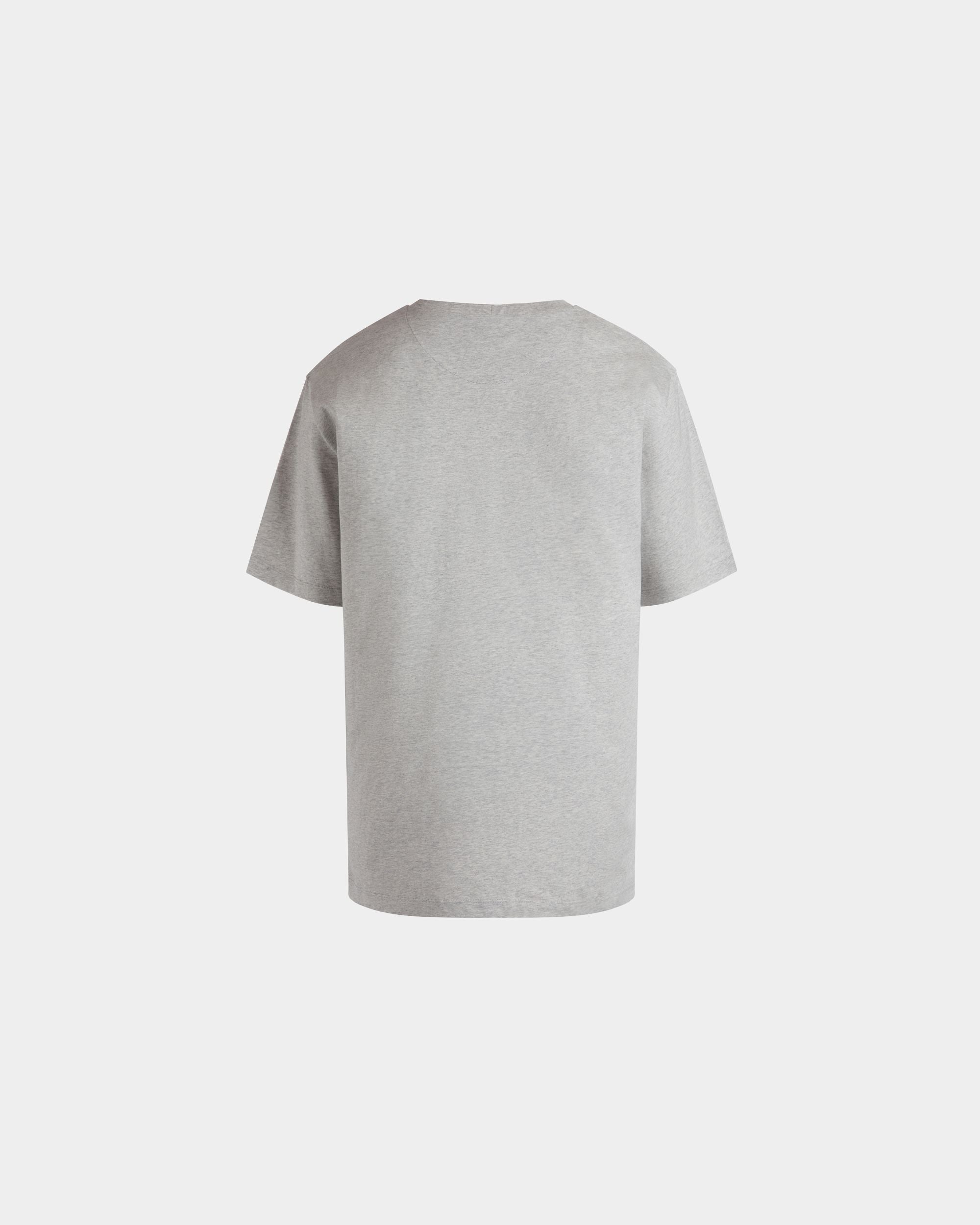 T-Shirt Aus Baumwolle In Grau Meliert Mit Bally Crest Label - Herren - Bally - 03