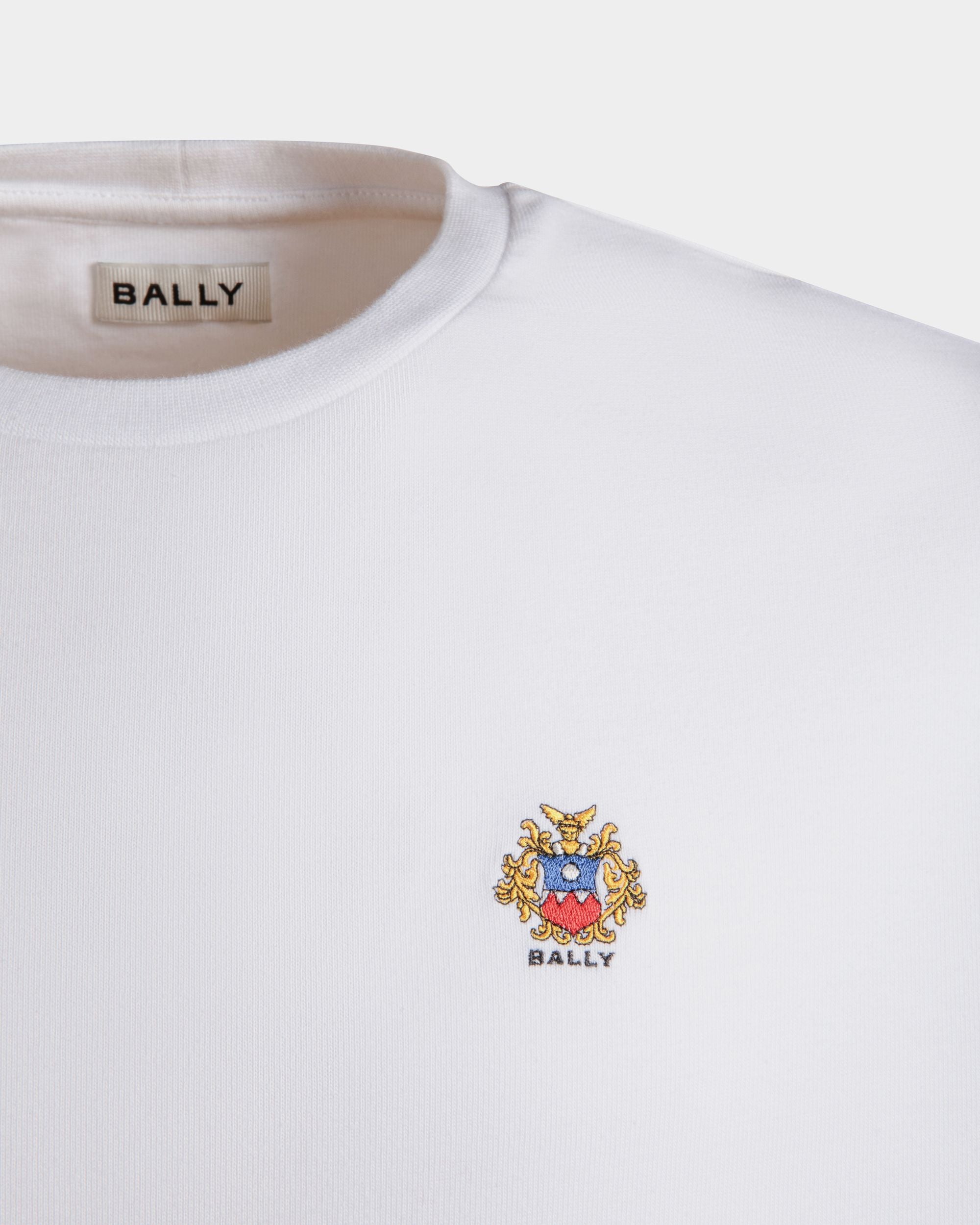 T-Shirt Aus Baumwolle In Weiß Mit Bally Crest Logo - Herren - Bally - 02