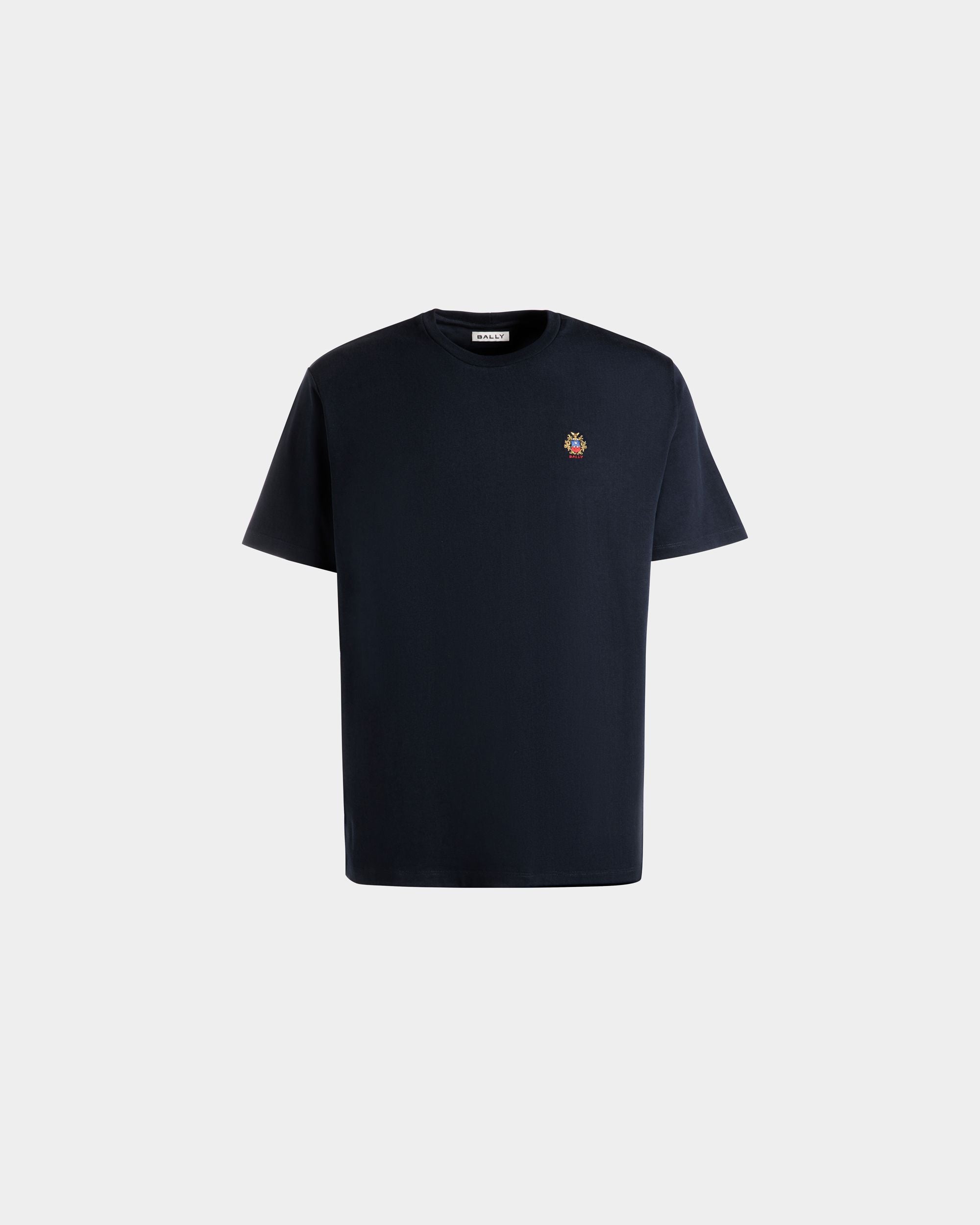 T-Shirt Aus Baumwolle In Navy Blue Mit Bally Crest Logo - Herren - Bally - 01