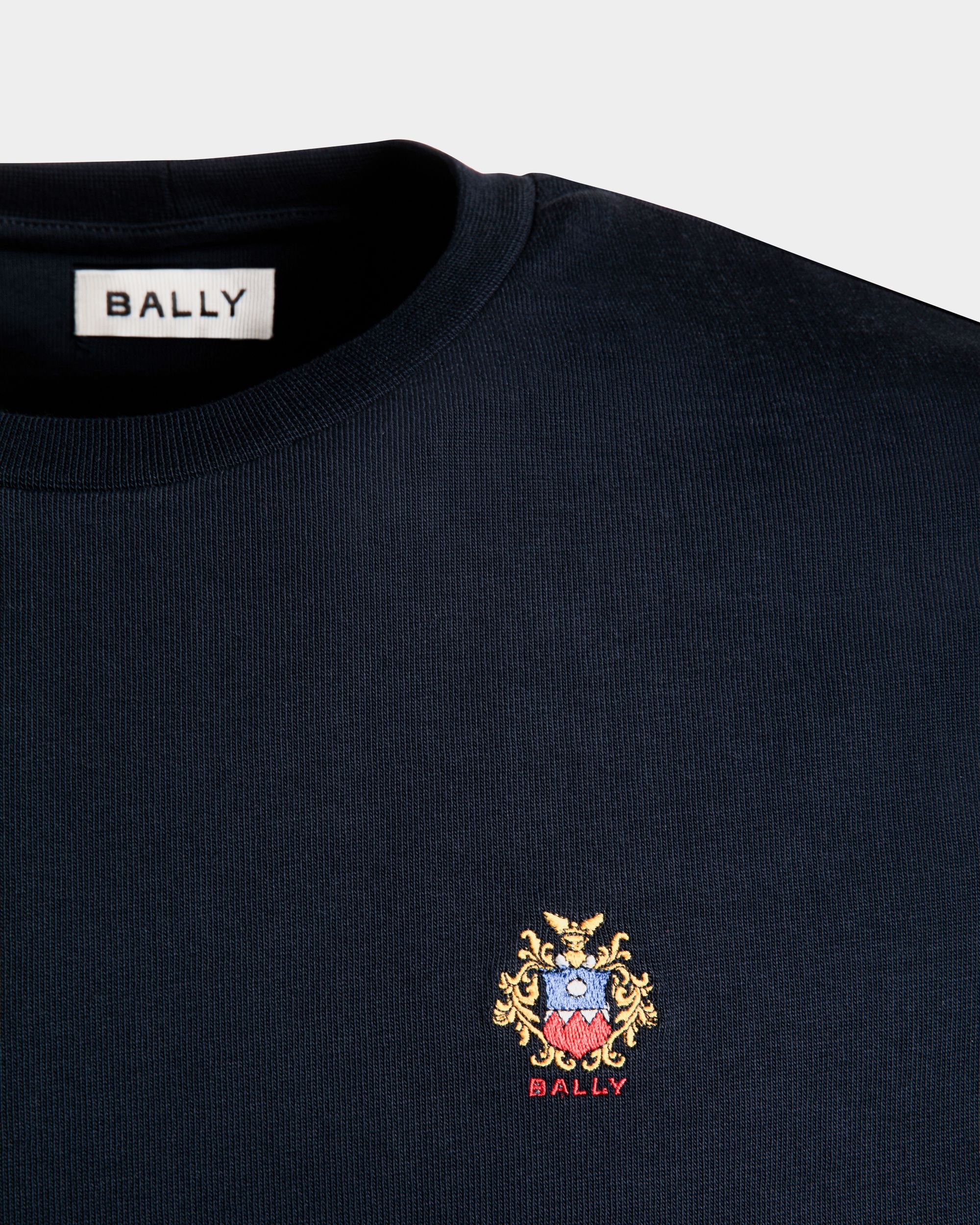 T-Shirt Aus Baumwolle In Navy Blue Mit Bally Crest Logo - Herren - Bally - 04