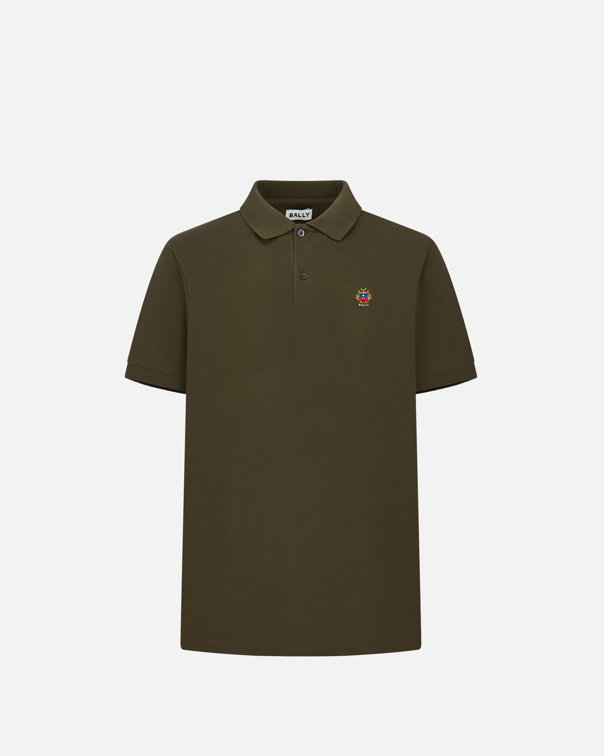 Poloshirt Aus Baumwolle In Military Green Mit Bally Crest Logo - Herren - Bally - 01