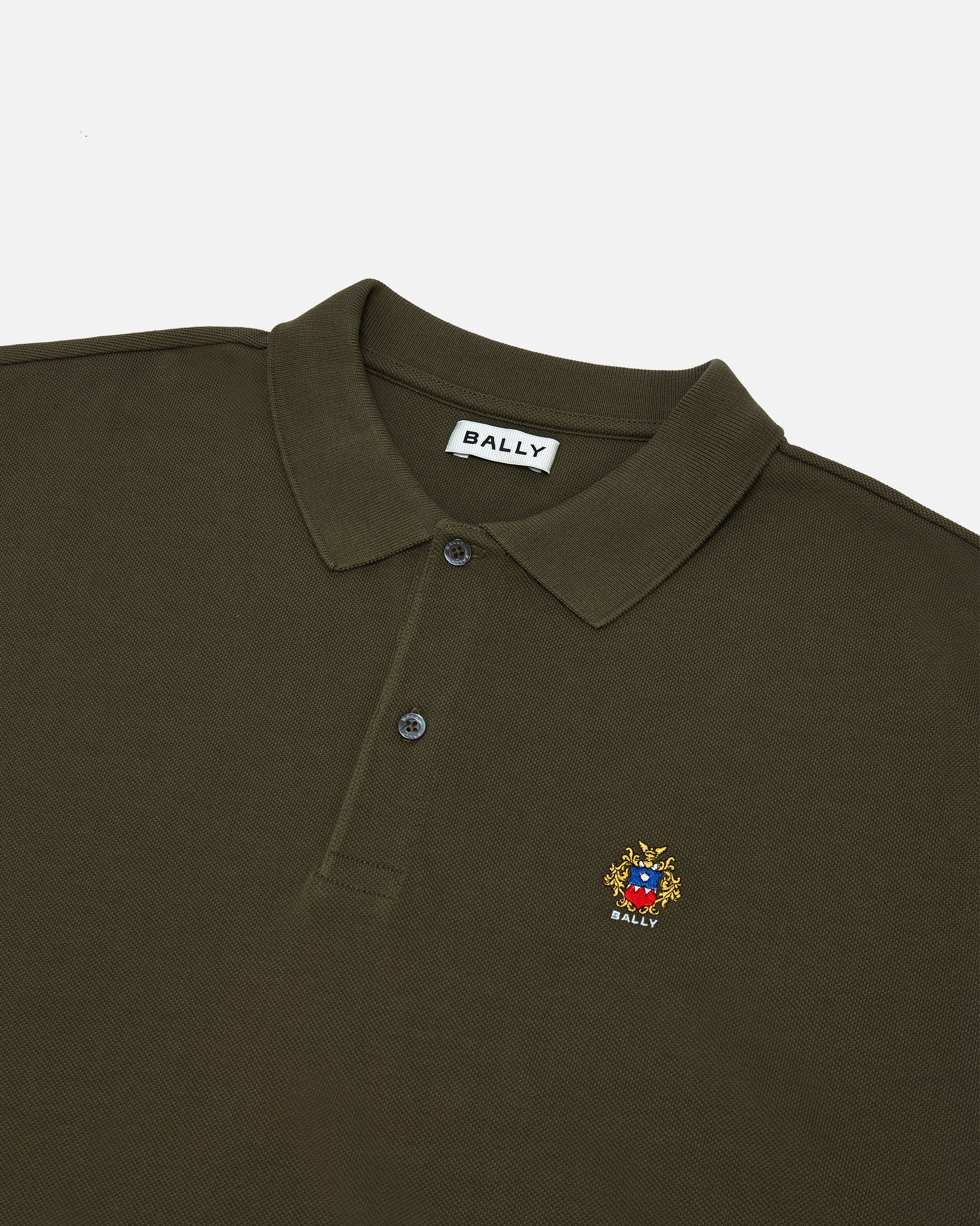 Poloshirt Aus Baumwolle In Military Green Mit Bally Crest Logo - Herren - Bally - 03