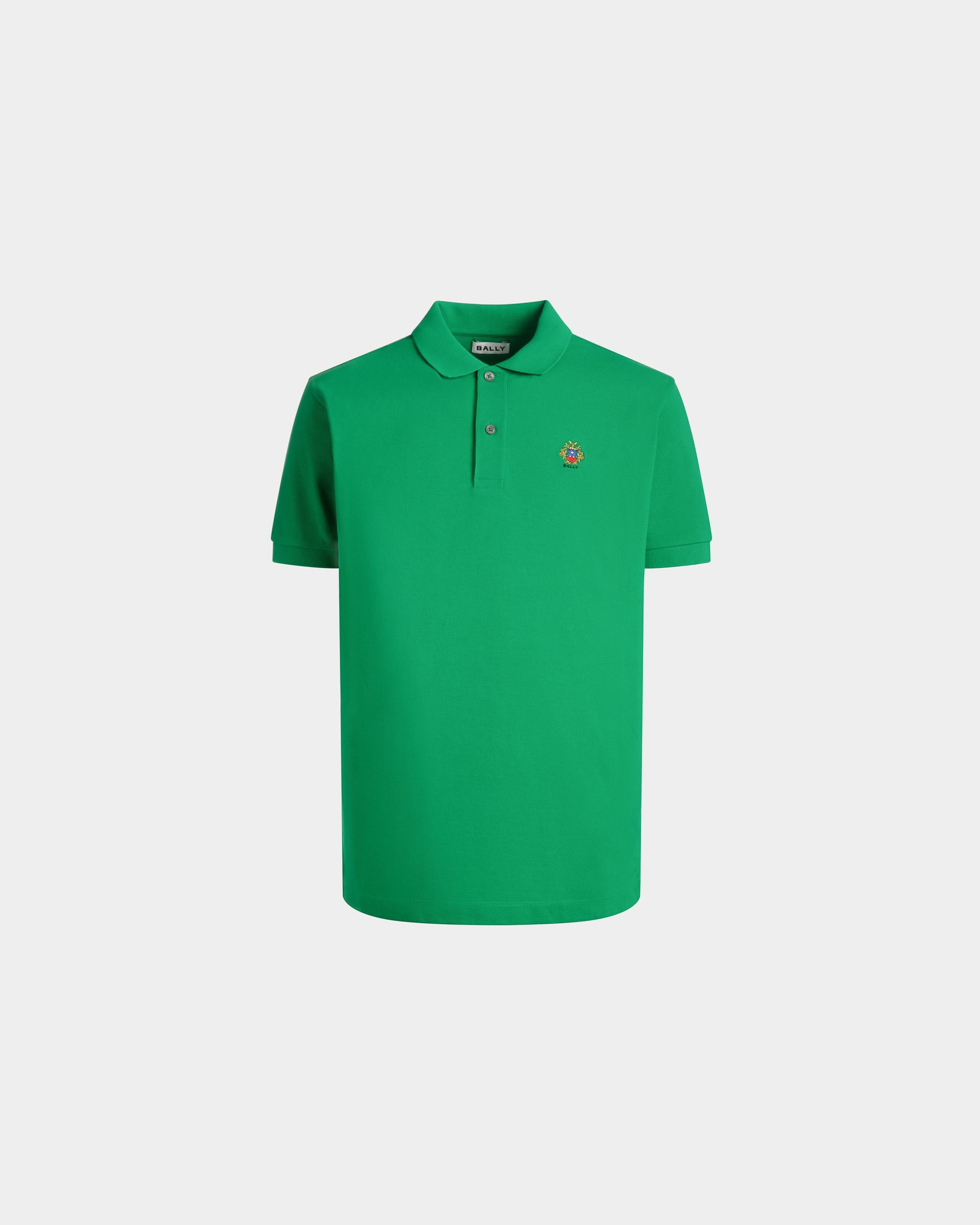Poloshirt Aus Baumwolle In Emerald Green Mit Bally-Crest-Wappen - Herren - Bally - 01