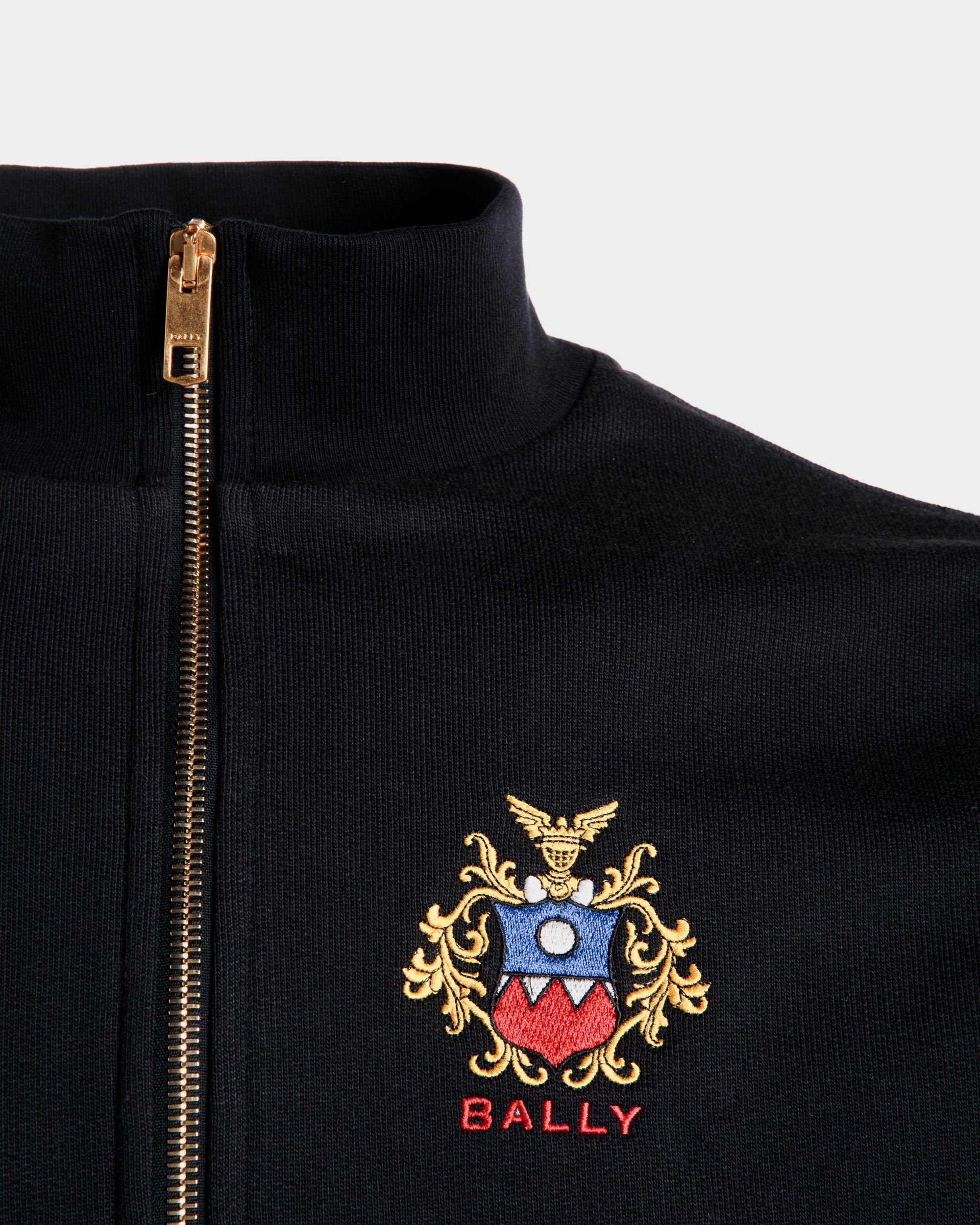 Half-Zip-Sweatshirt Aus Baumwolle In Navy Blue Mit Bally Crest Logo - Herren - Bally - 04