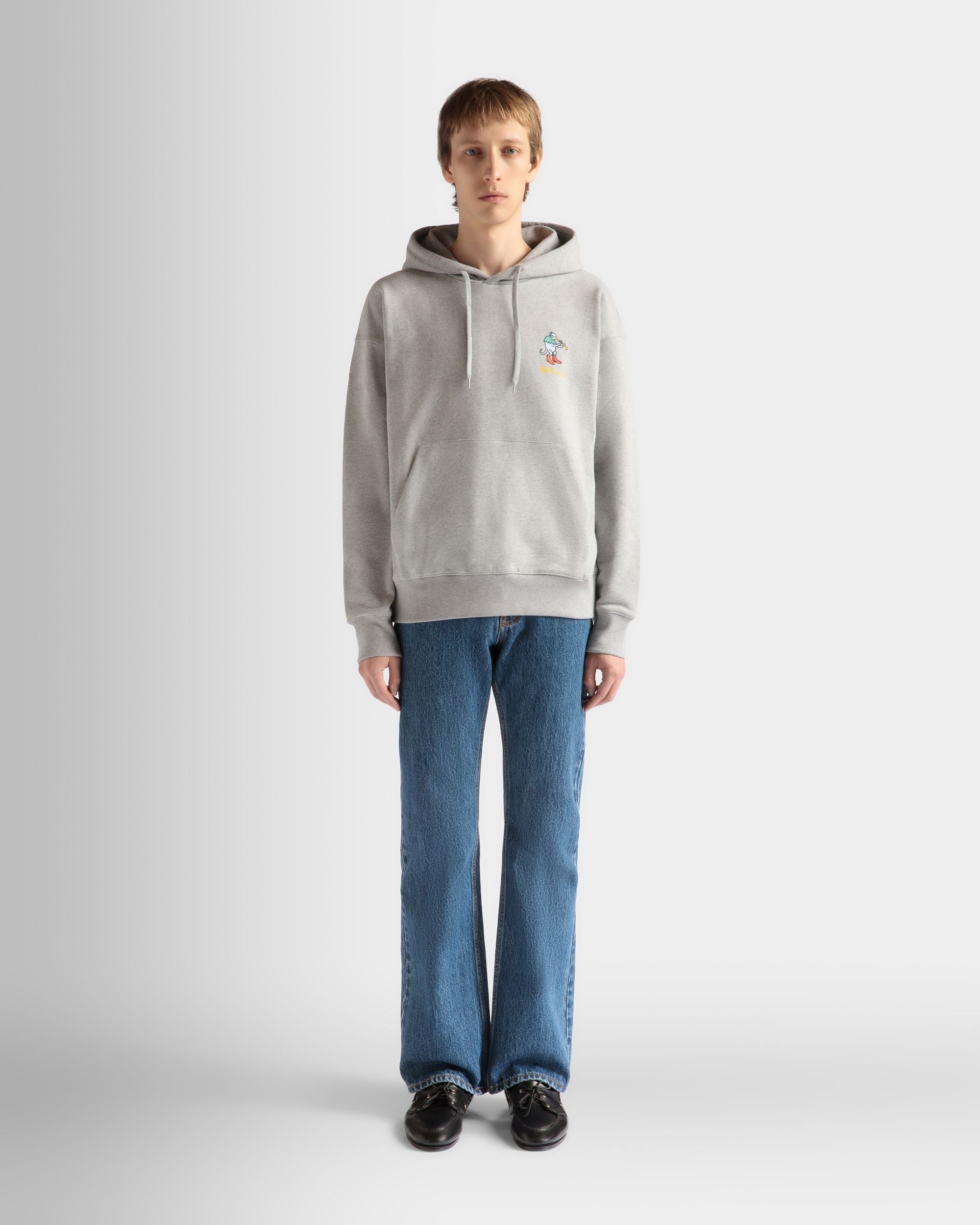 Sweatshirt Aus Melierter Baumwolle In Grau - Herren - Bally - 02