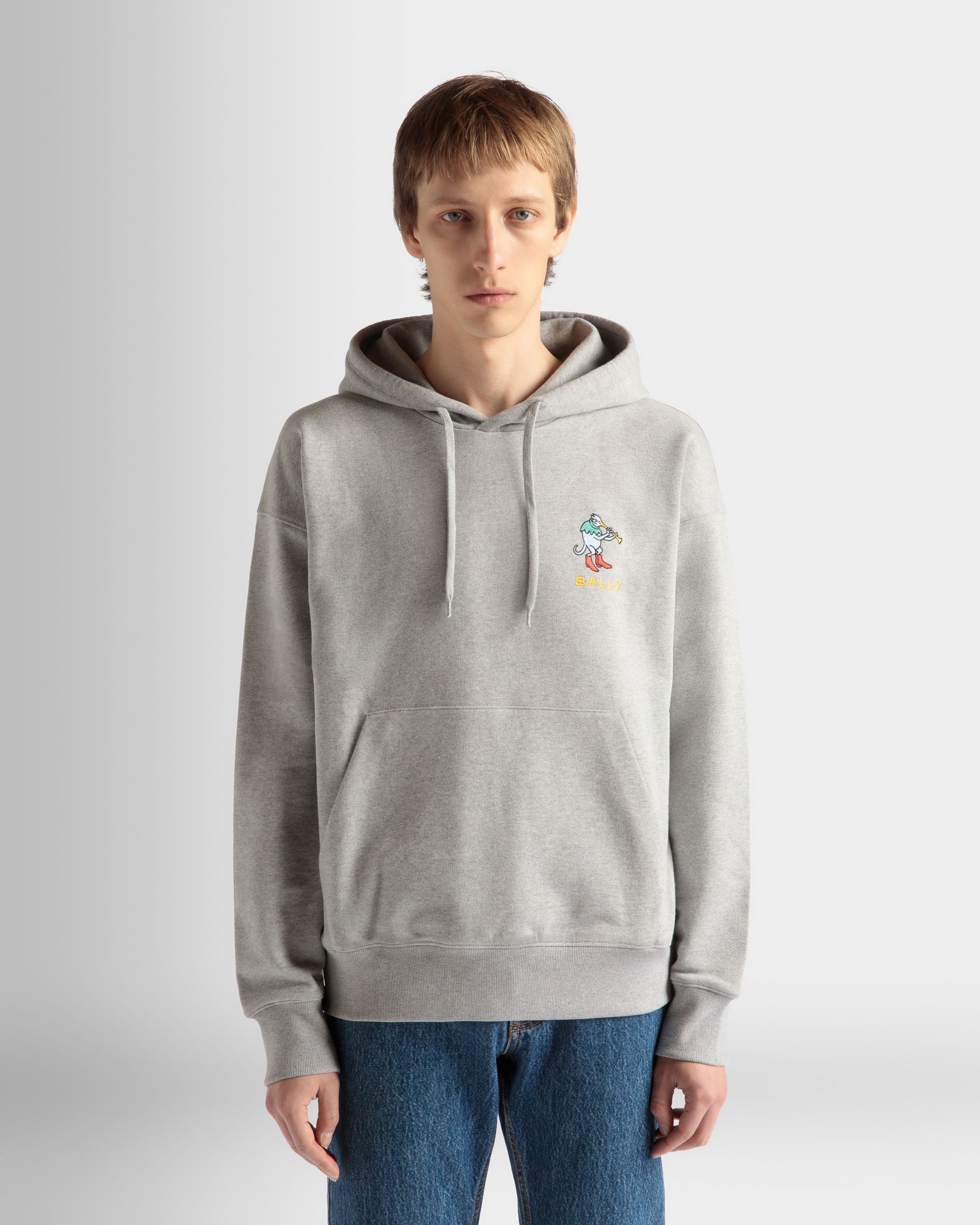 Sweatshirt Aus Melierter Baumwolle In Grau - Herren - Bally - 03