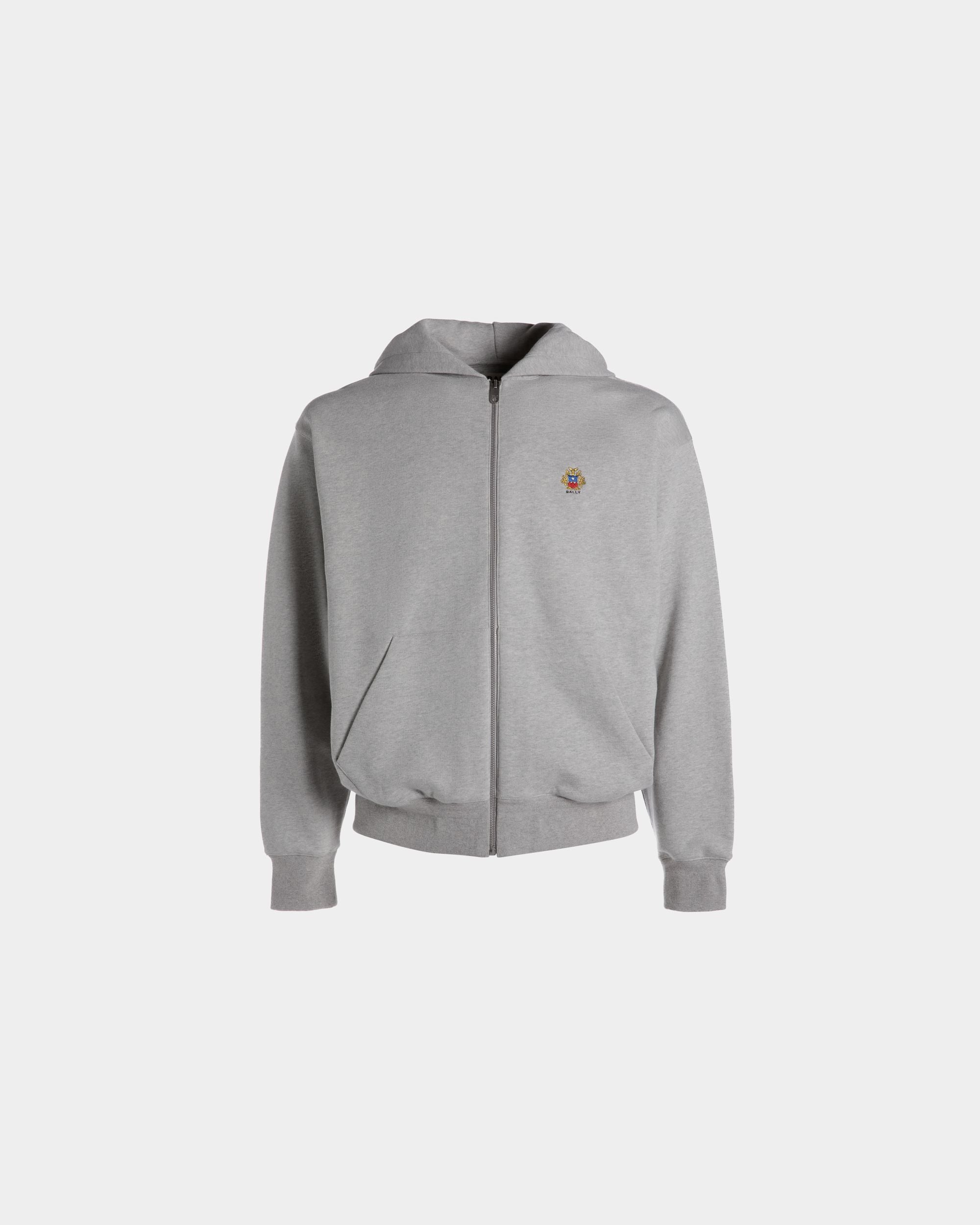 Kapuzenpullover Aus Baumwolle In Grau Meliert Mit Bally Crest Logo - Herren - Bally - 01
