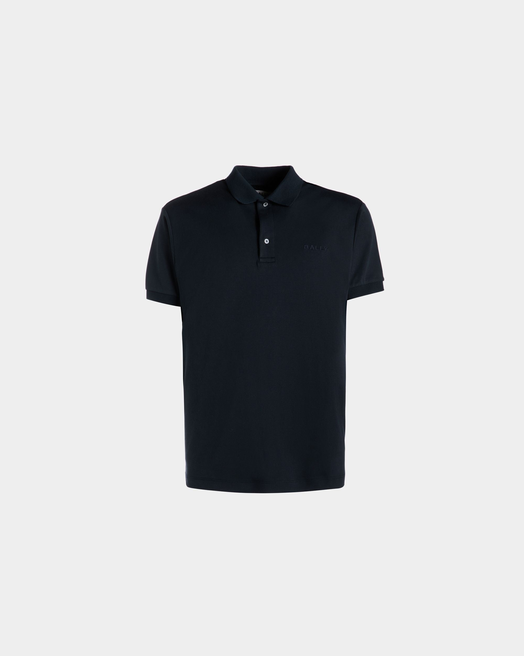 Poloshirt Aus Kaschmirmix In Navy Blue Mit Logo - Herren - Bally - 01