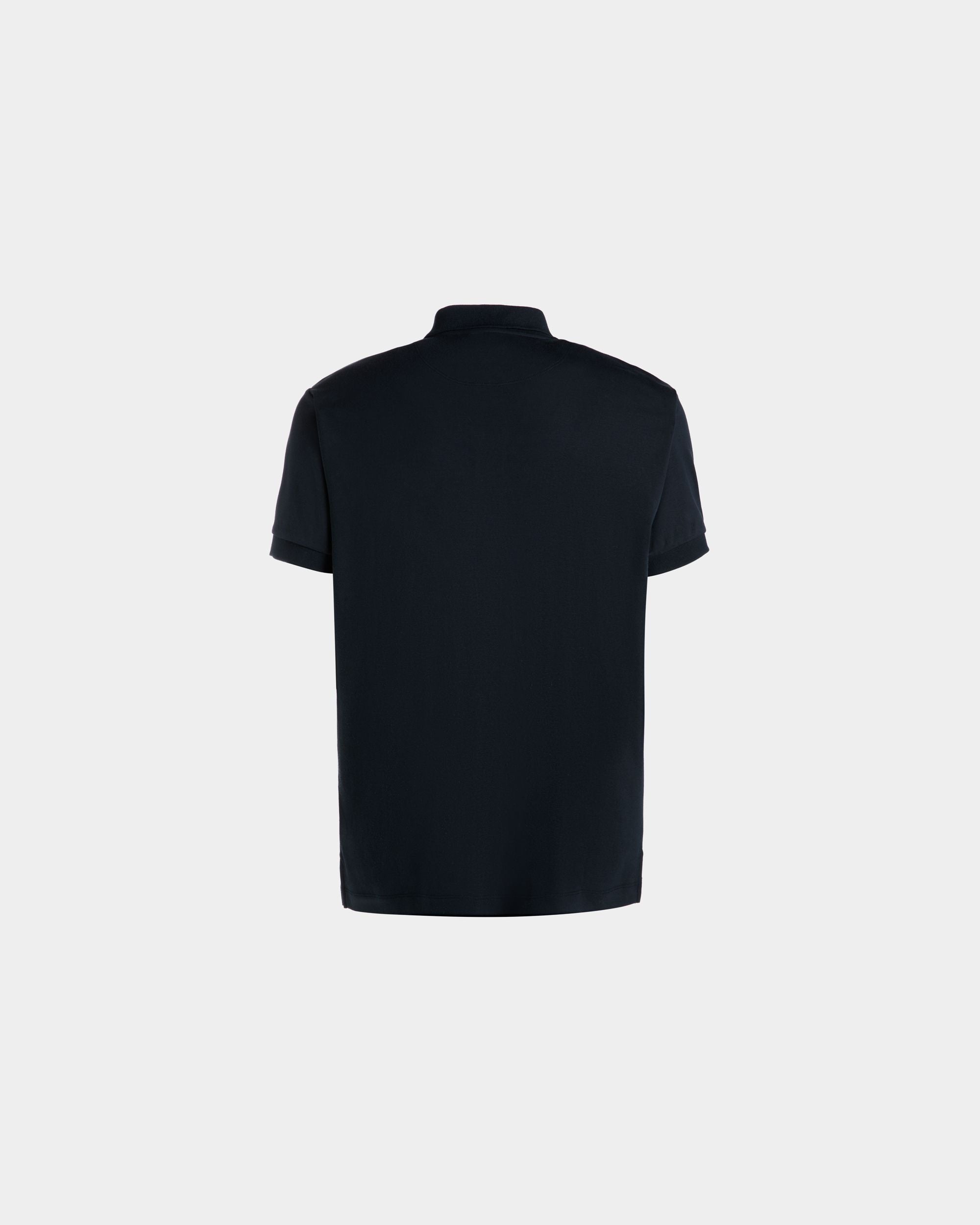 Poloshirt Aus Kaschmirmix In Navy Blue Mit Logo - Herren - Bally - 03