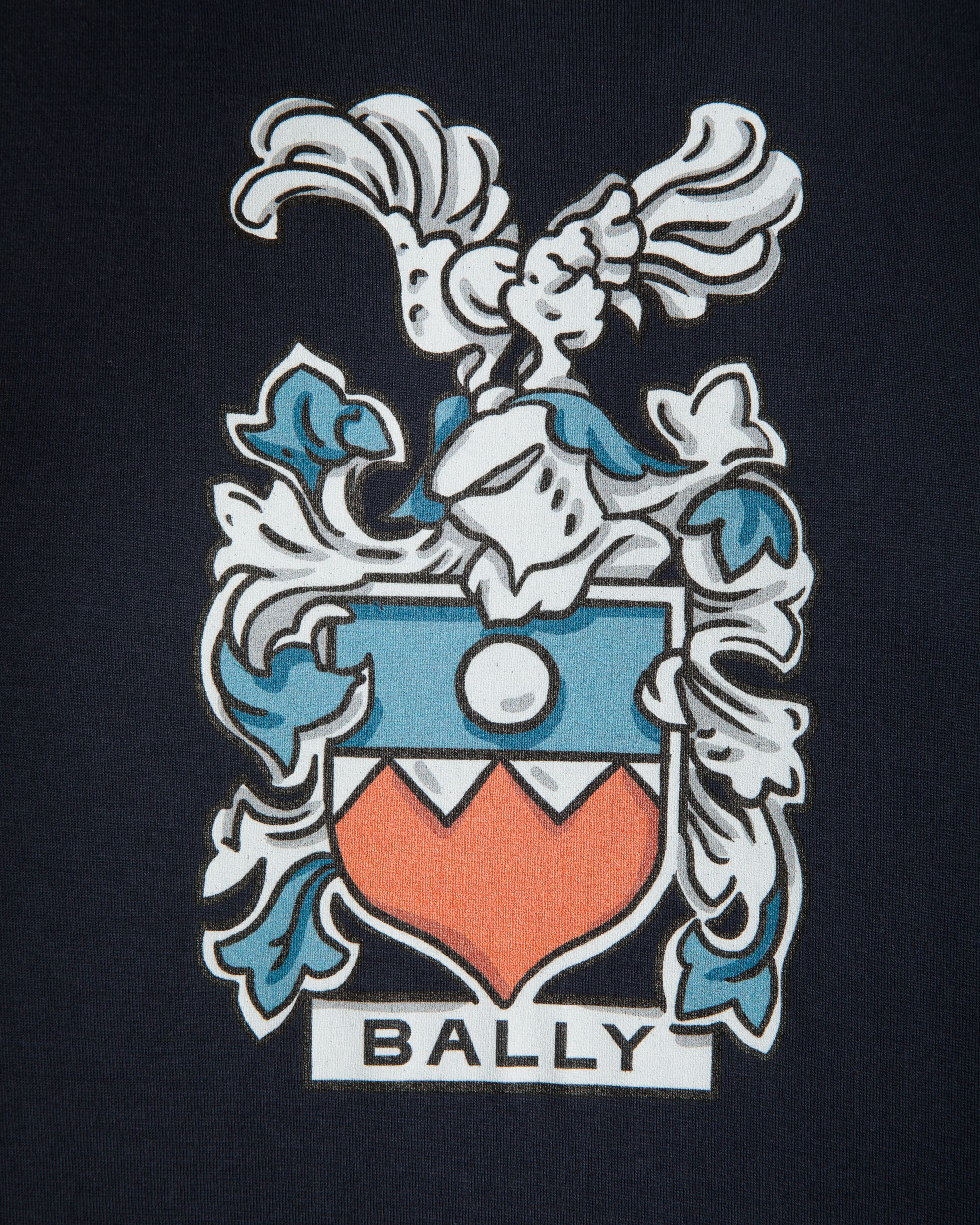 T-Shirt Aus Baumwolle In Navy Blue Mit Bally-Crest-Wappen - Herren - Bally - 02