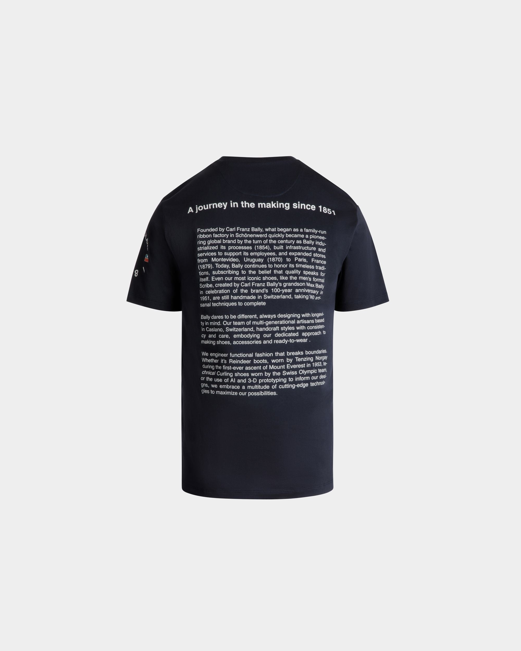 T-Shirt Aus Baumwolle In Navy Blue Mit Bally-Crest-Wappen - Herren - Bally - 03