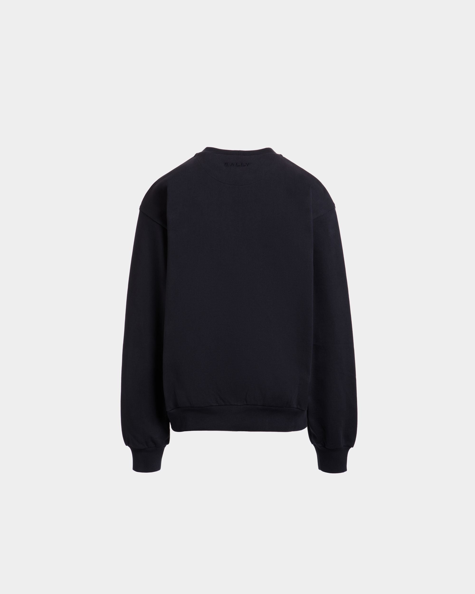 Sweatshirt Mit Rundhalsausschnitt Aus Baumwolle In Navy Blue Mit Bally-Flagge - Herren - Bally - 07