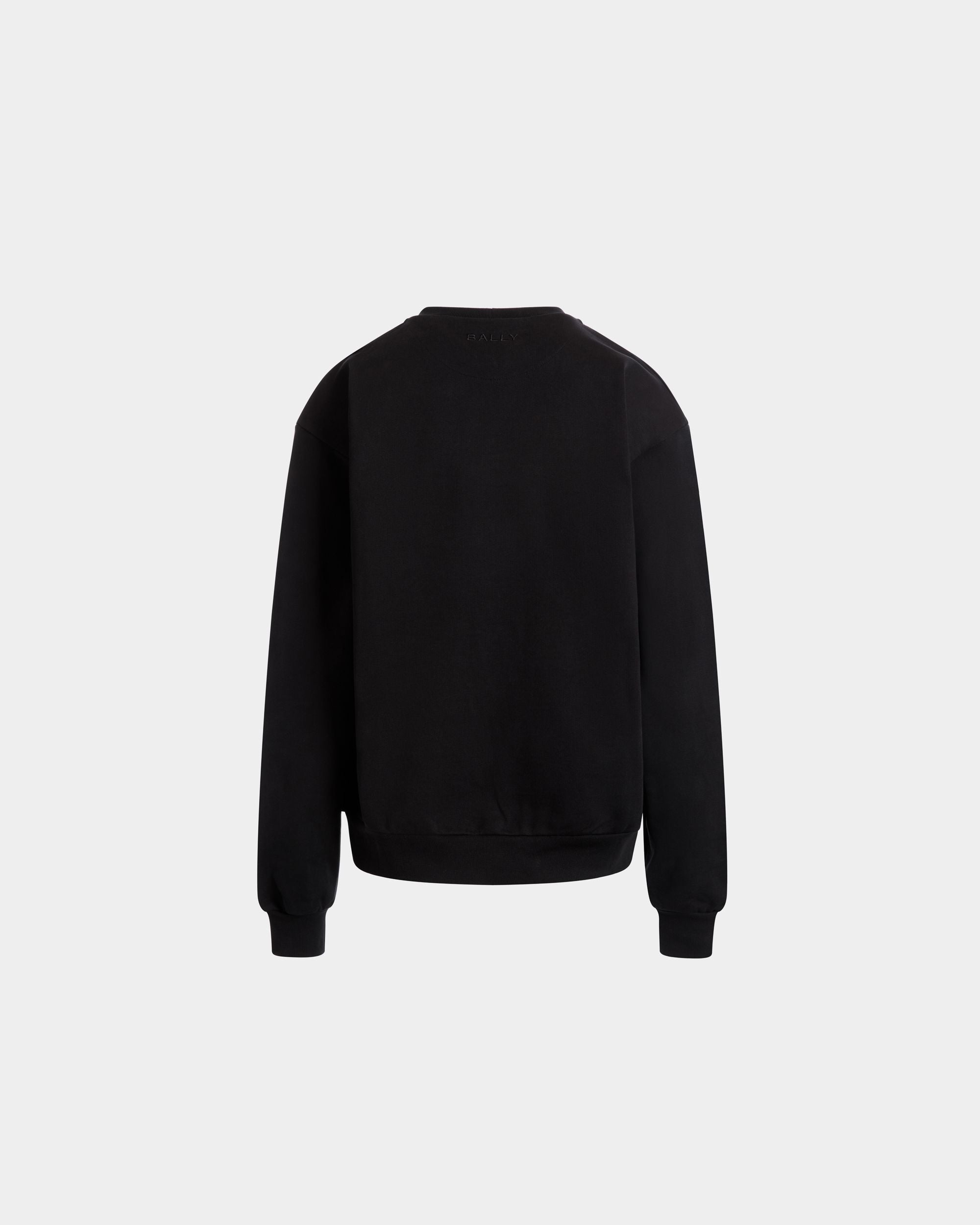 Sweatshirt Mit Rundhalsausschnitt Und Bally-Flagge Aus Baumwolle In Schwarz - Herren - Bally - 07