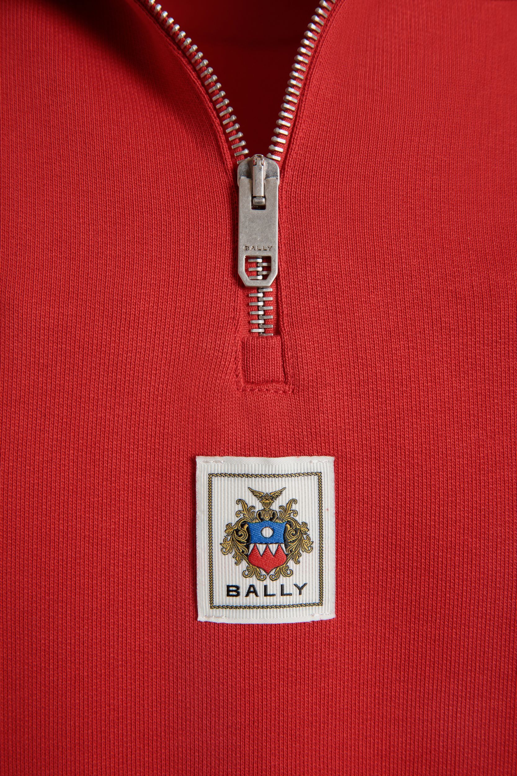 Sweatshirt Mit Kurzem Reißverschluss Aus Baumwolle In Rot - Herren - Bally - 04