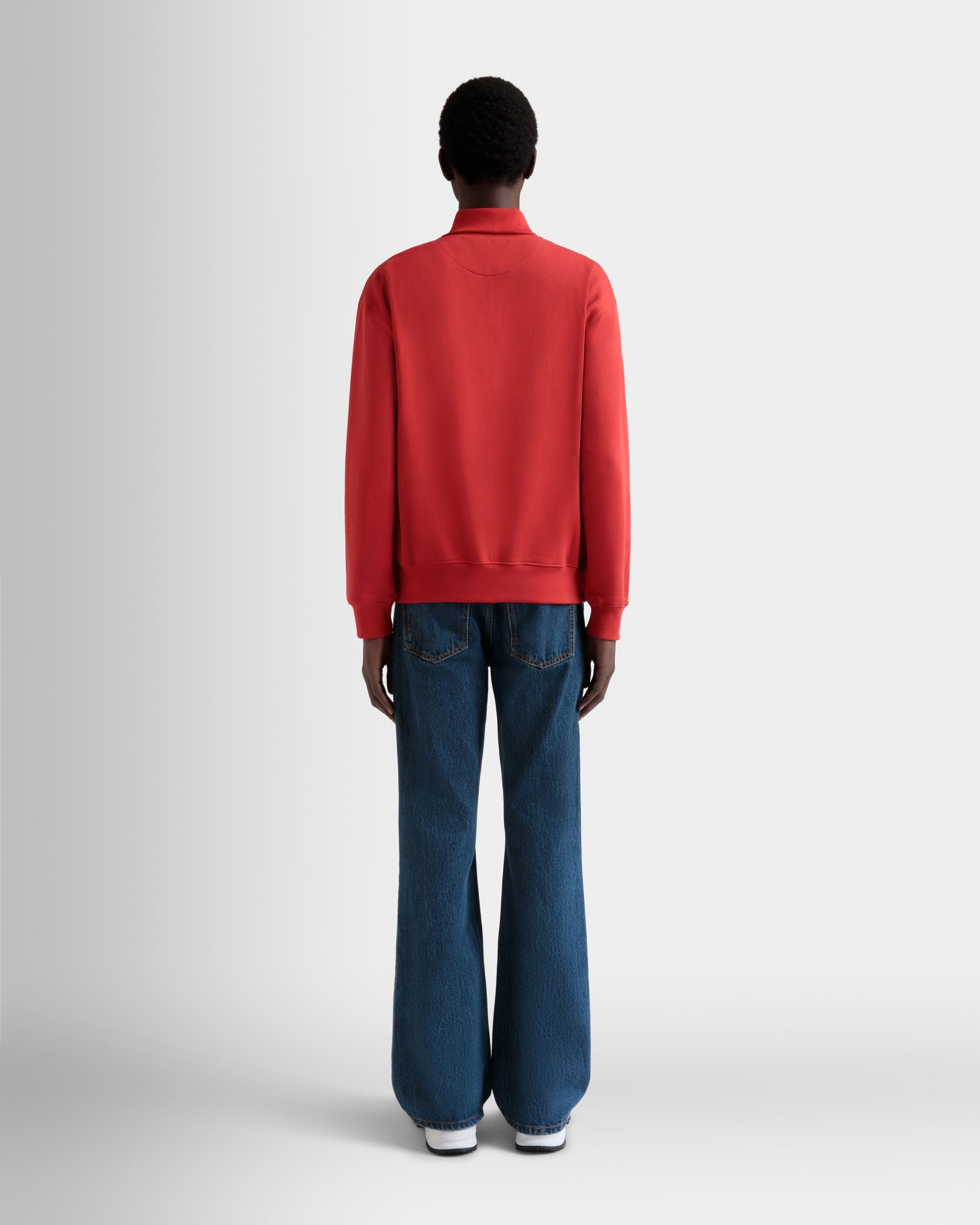 Sweatshirt Mit Kurzem Reißverschluss Aus Baumwolle In Rot - Herren - Bally - 06