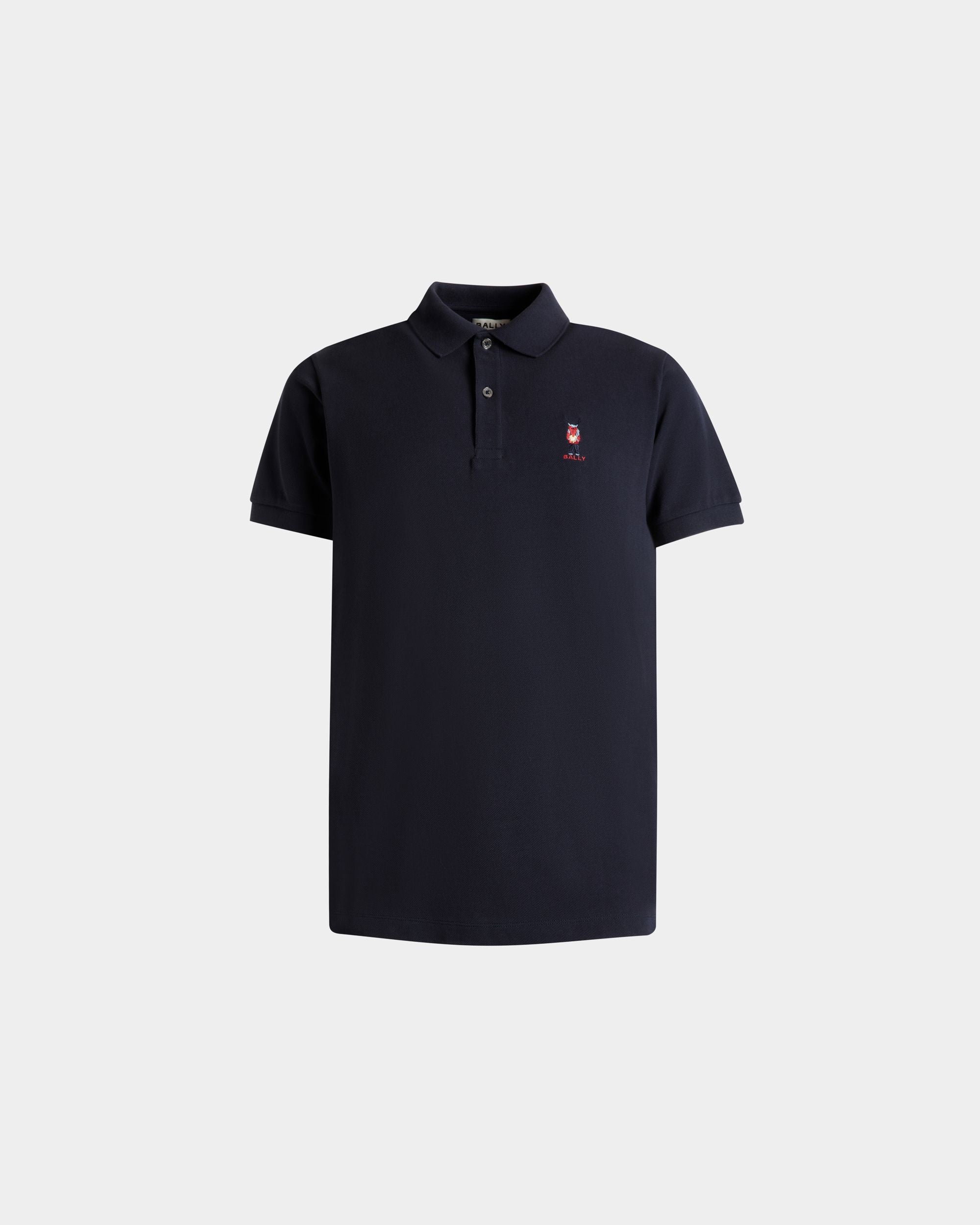 Poloshirt Mit Forest Mask Aus Baumwolle In Navy Blue - Herren - Bally - 01