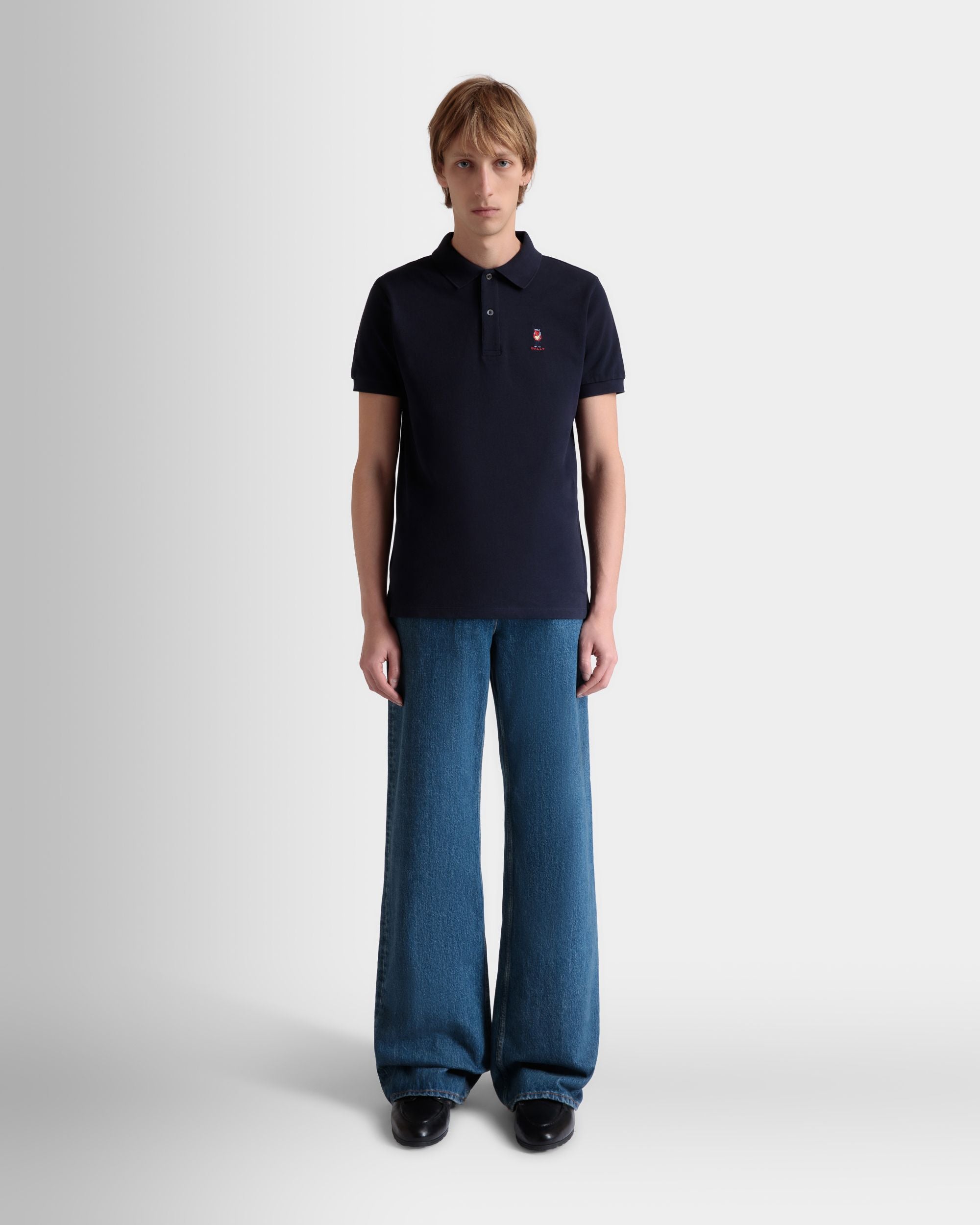 Poloshirt Mit Forest Mask Aus Baumwolle In Navy Blue - Herren - Bally - 02