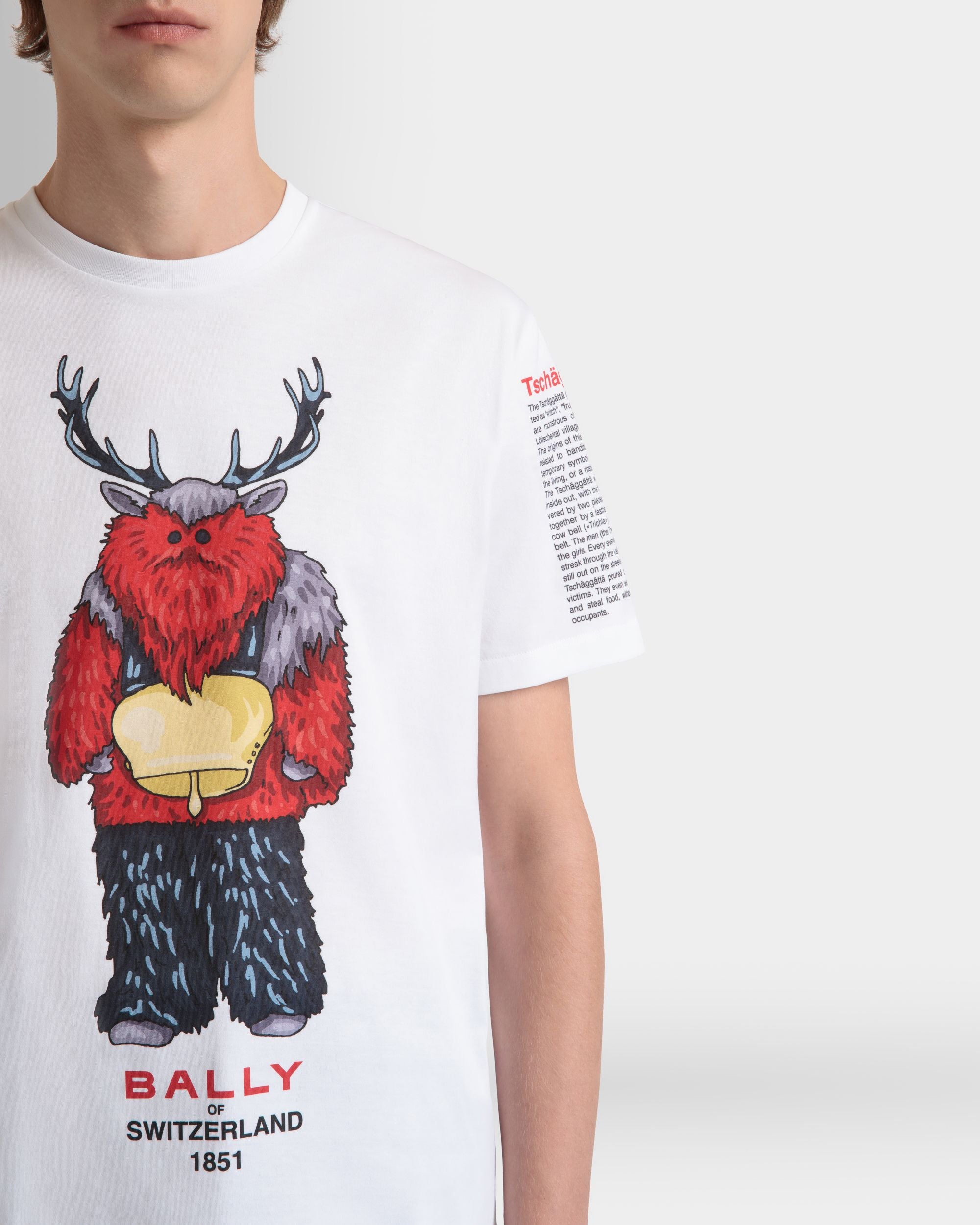 T-Shirt Mit Forest Mask Aus Baumwolle In Weiß - Herren - Bally - 04