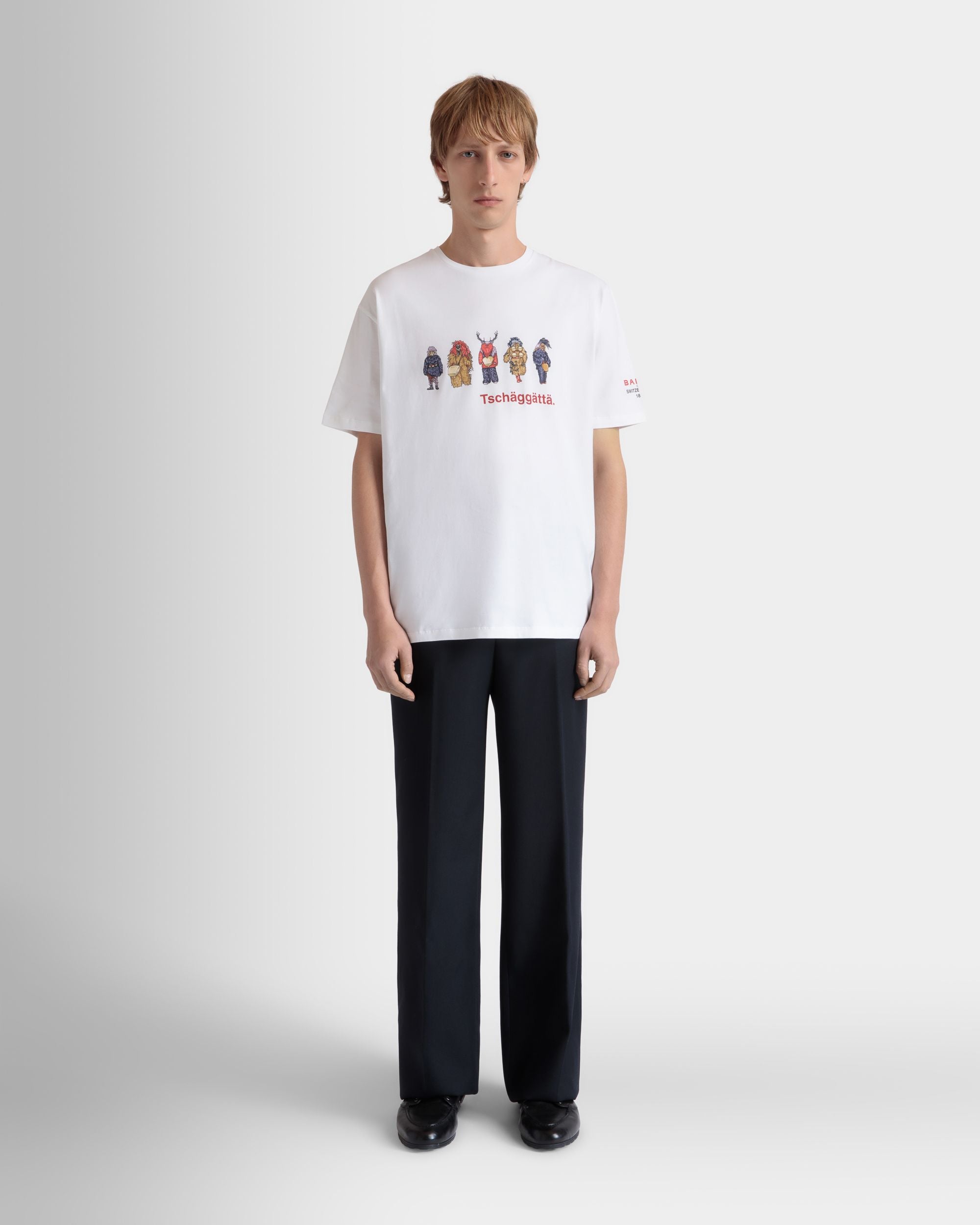 T-Shirt Mit Forest Mask Aus Baumwolle In Weiß - Herren - Bally - 02
