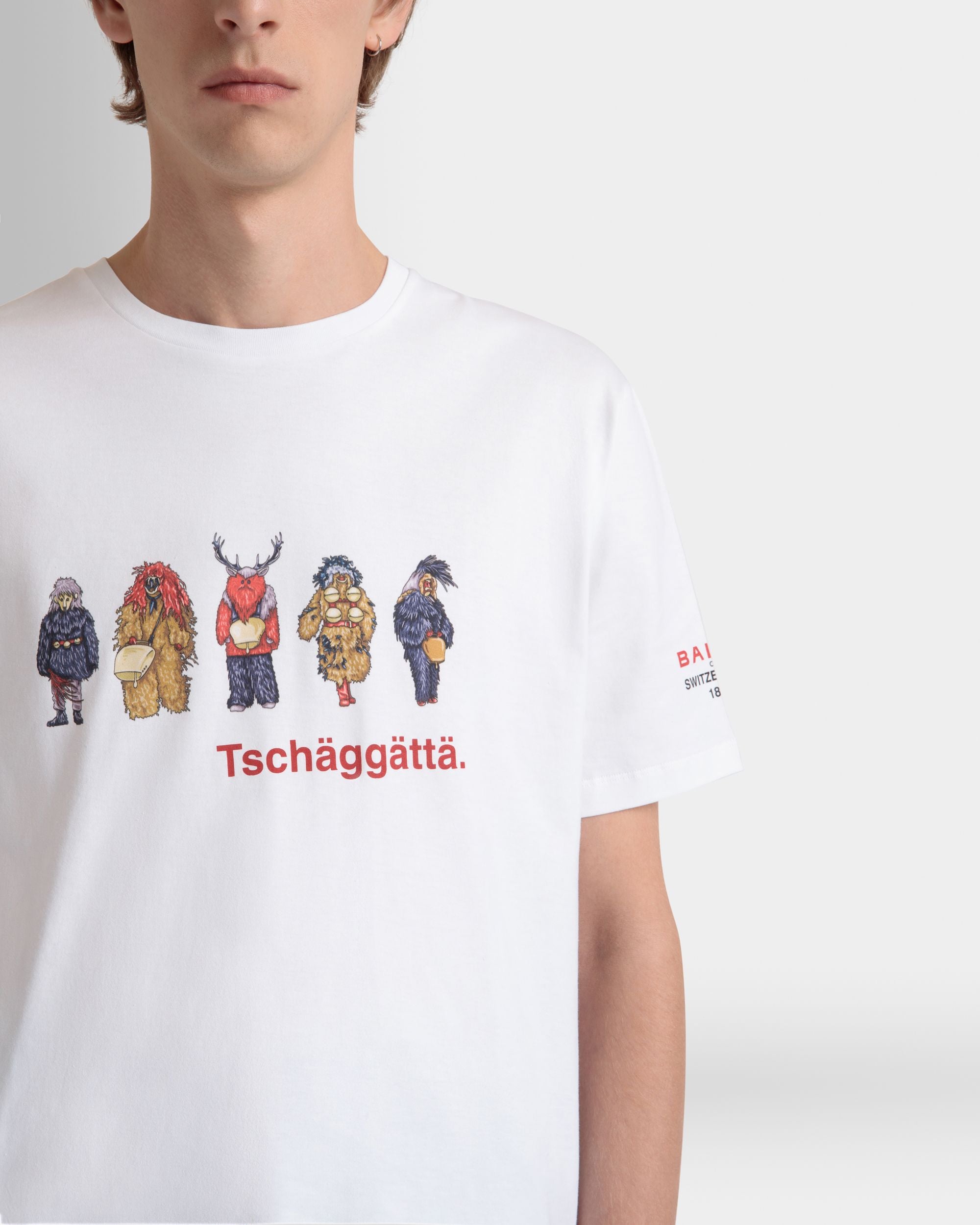 T-Shirt Mit Forest Mask Aus Baumwolle In Weiß - Herren - Bally - 08