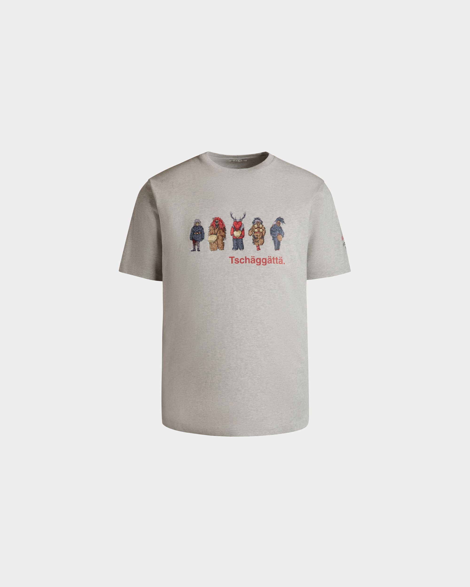T-Shirt Mit Forest Mask Aus Baumwolle In Grau Meliert - Herren - Bally - 01
