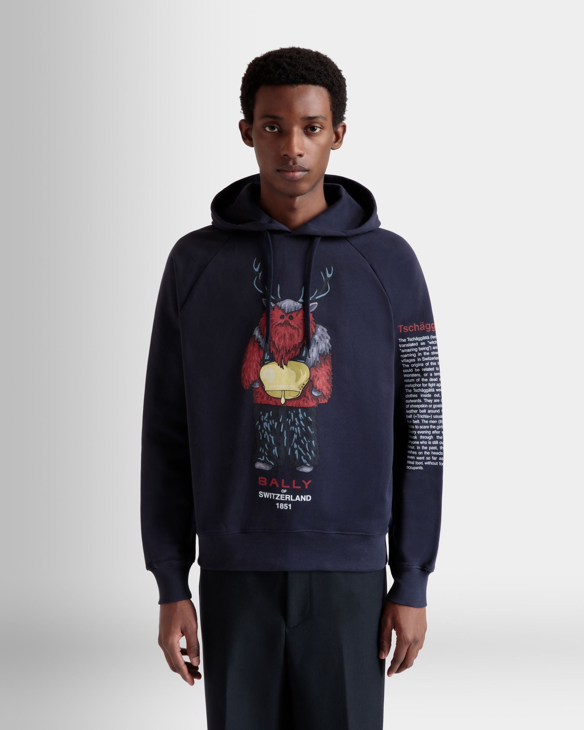 Hoodie Mit Forest Mask Aus Baumwolle In Navy Blue - Herren - Bally - 03