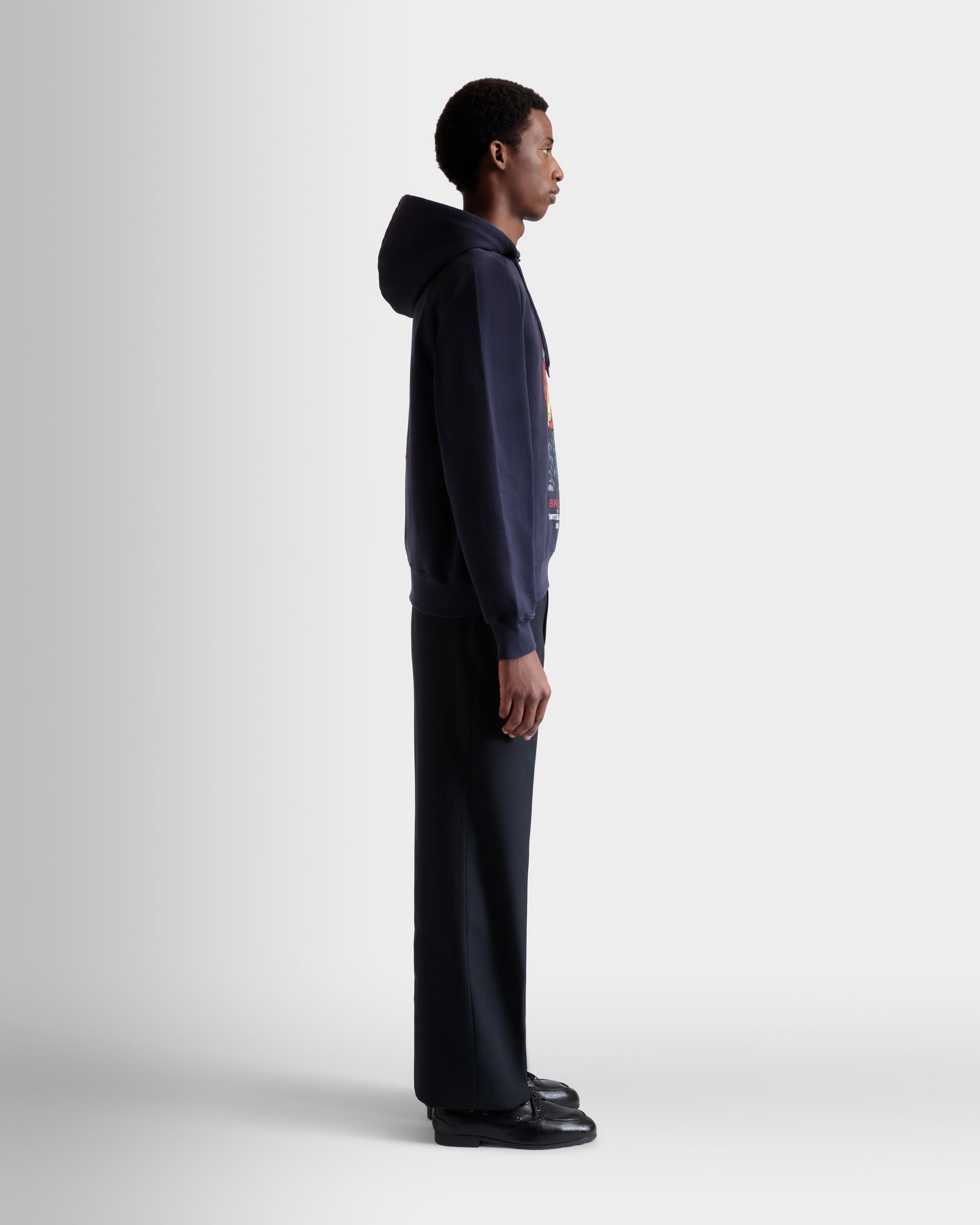 Hoodie Mit Forest Mask Aus Baumwolle In Navy Blue - Herren - Bally - 05