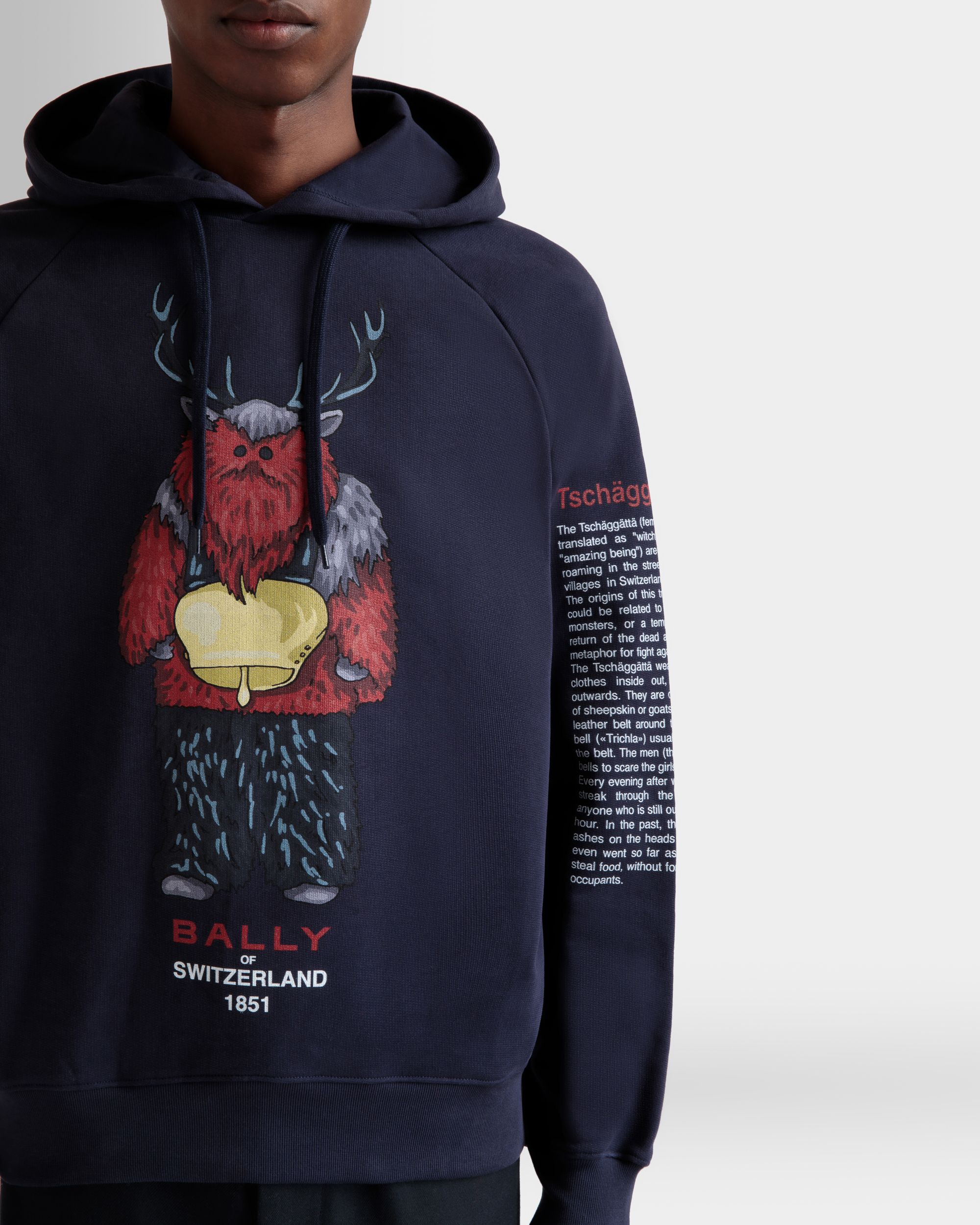 Hoodie Mit Forest Mask Aus Baumwolle In Navy Blue - Herren - Bally - 08