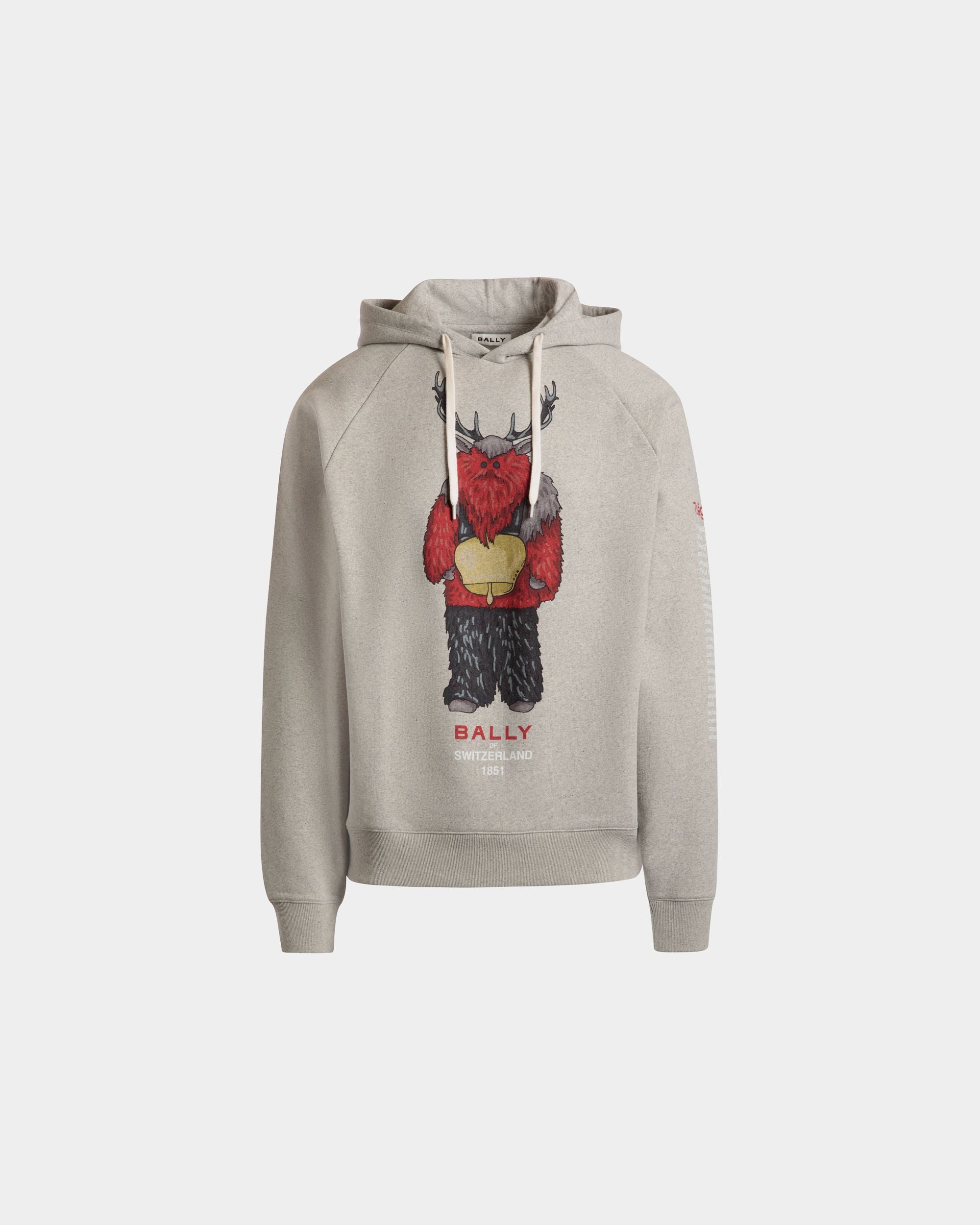 Hoodie Mit Forest Mask Aus Baumwolle In Grau Meliert - Herren - Bally - 01