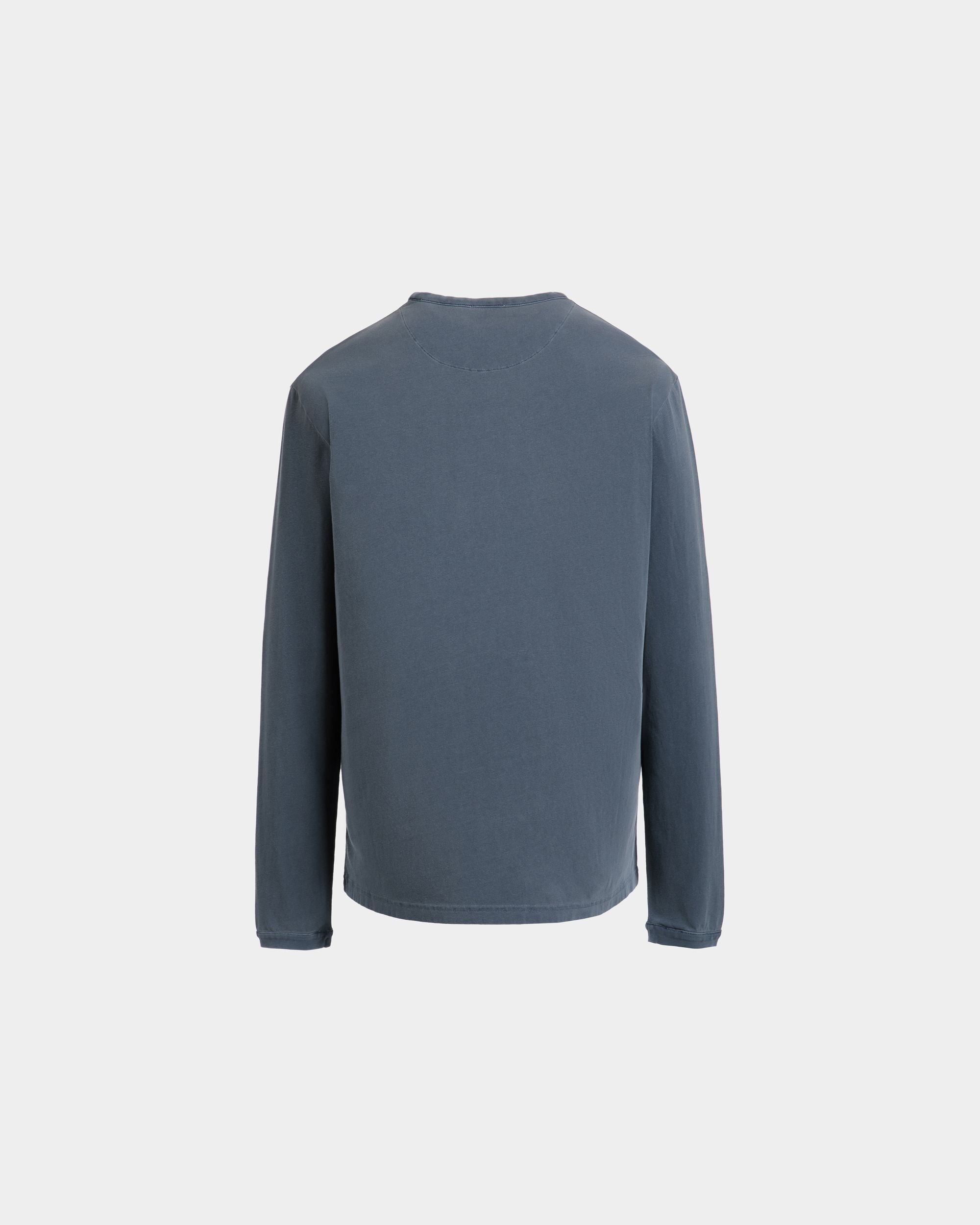 Langärmeliges T-Shirt Aus Baumwolle In Navy Blue - Herren - Bally - 03