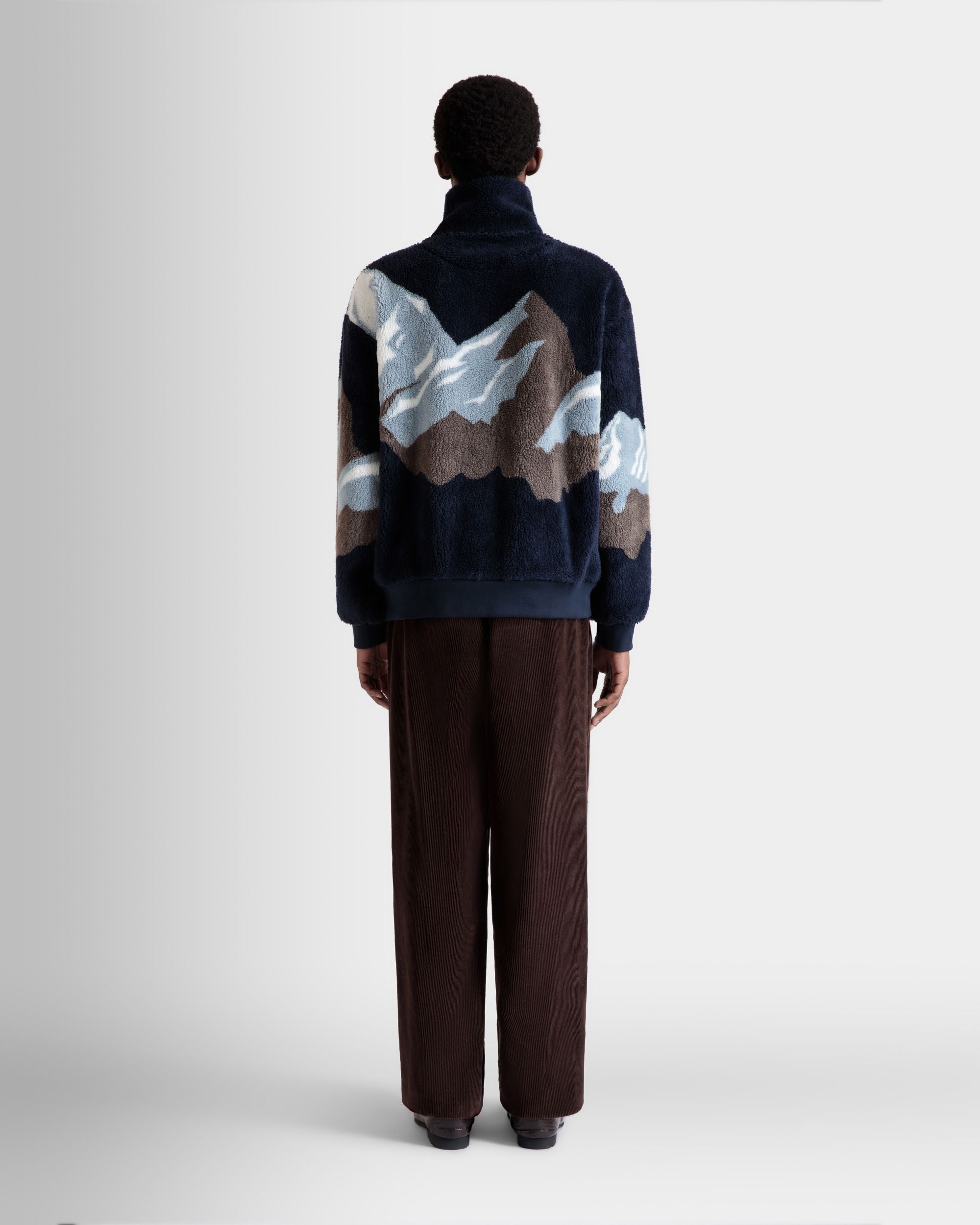 Winter Capsule Sweatshirt Mit Kurzem Reißverschluss Aus Fleece In Navy Blue - Herren - Bally - 06