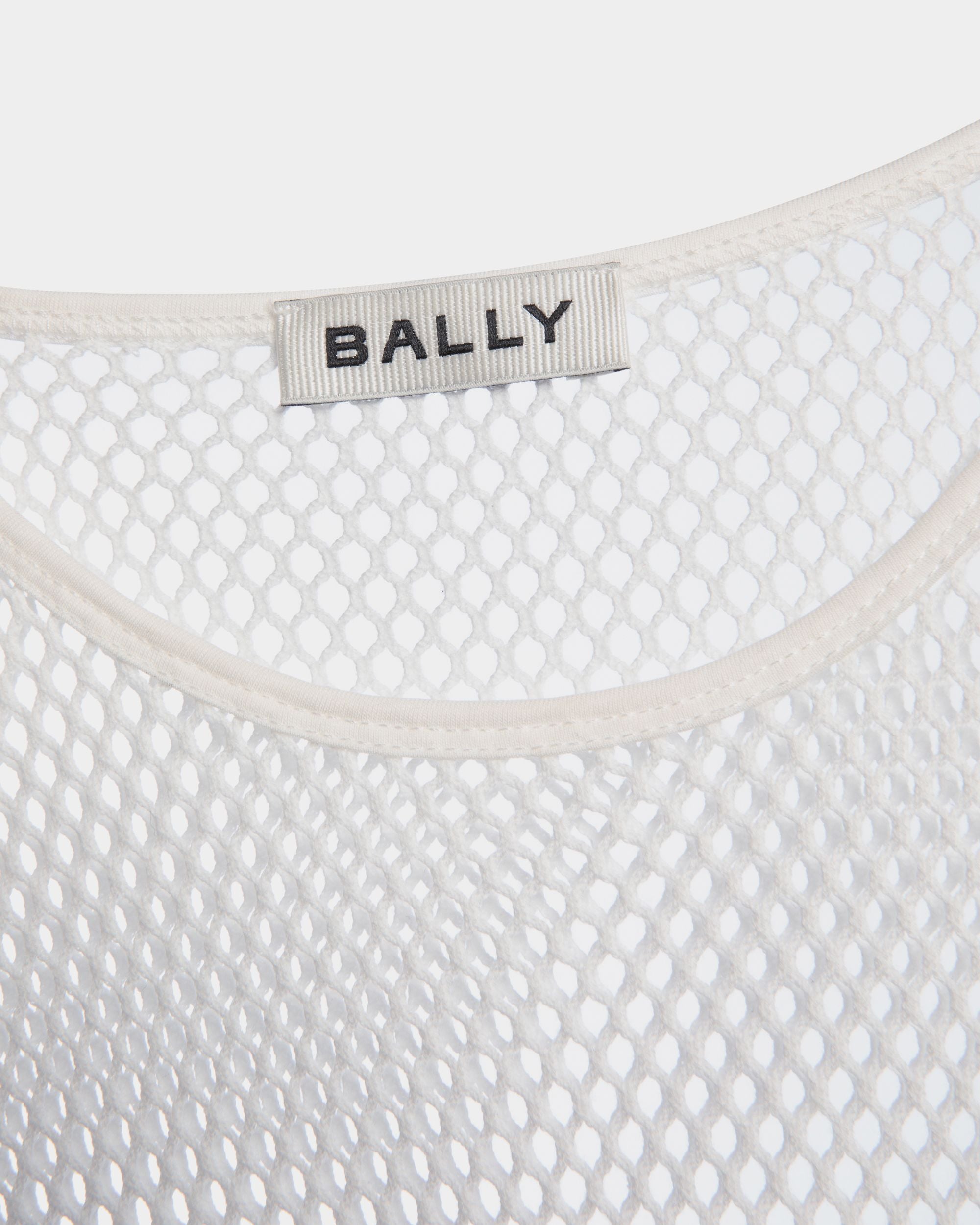 Mesh-T-Shirt Aus Baumwolle In Weiß - Herren - Bally - 02