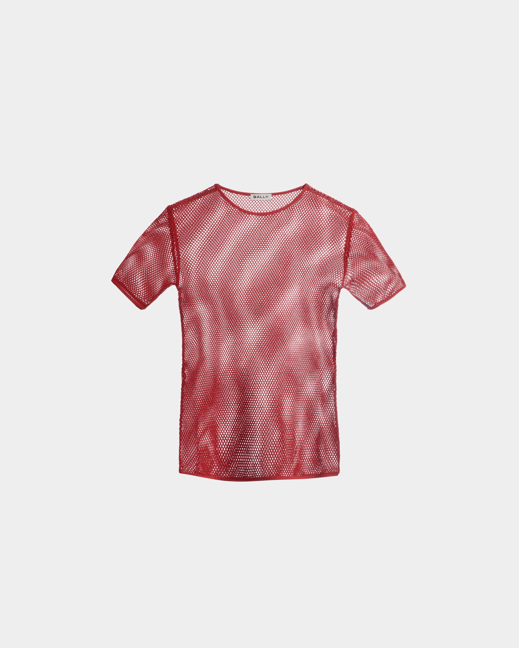 Mesh-T-Shirt Aus Roter Baumwolle - Herren - Bally - 01
