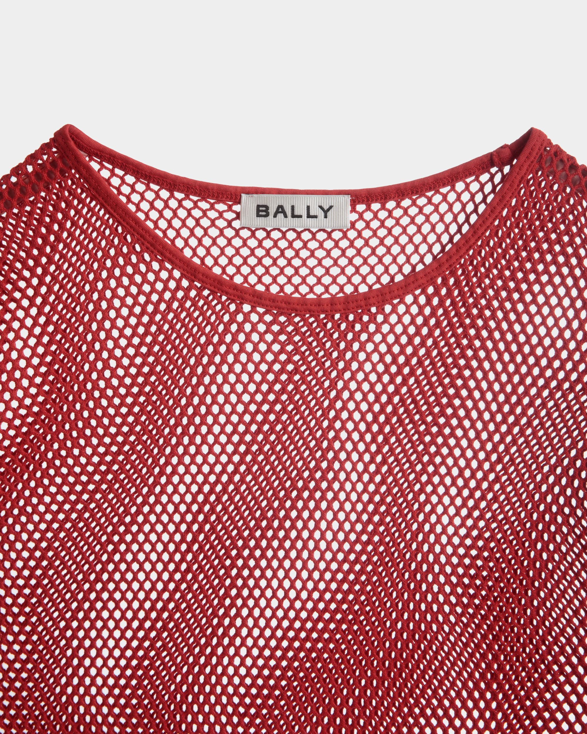 Mesh-T-Shirt Aus Roter Baumwolle - Herren - Bally - 02
