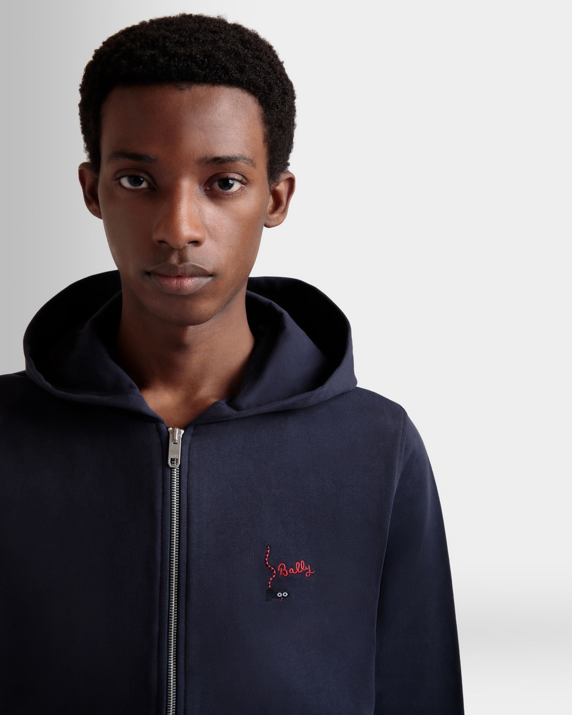 Kapuzenpullover Aus Baumwolle In Navy Blue - Herren - Bally - 03