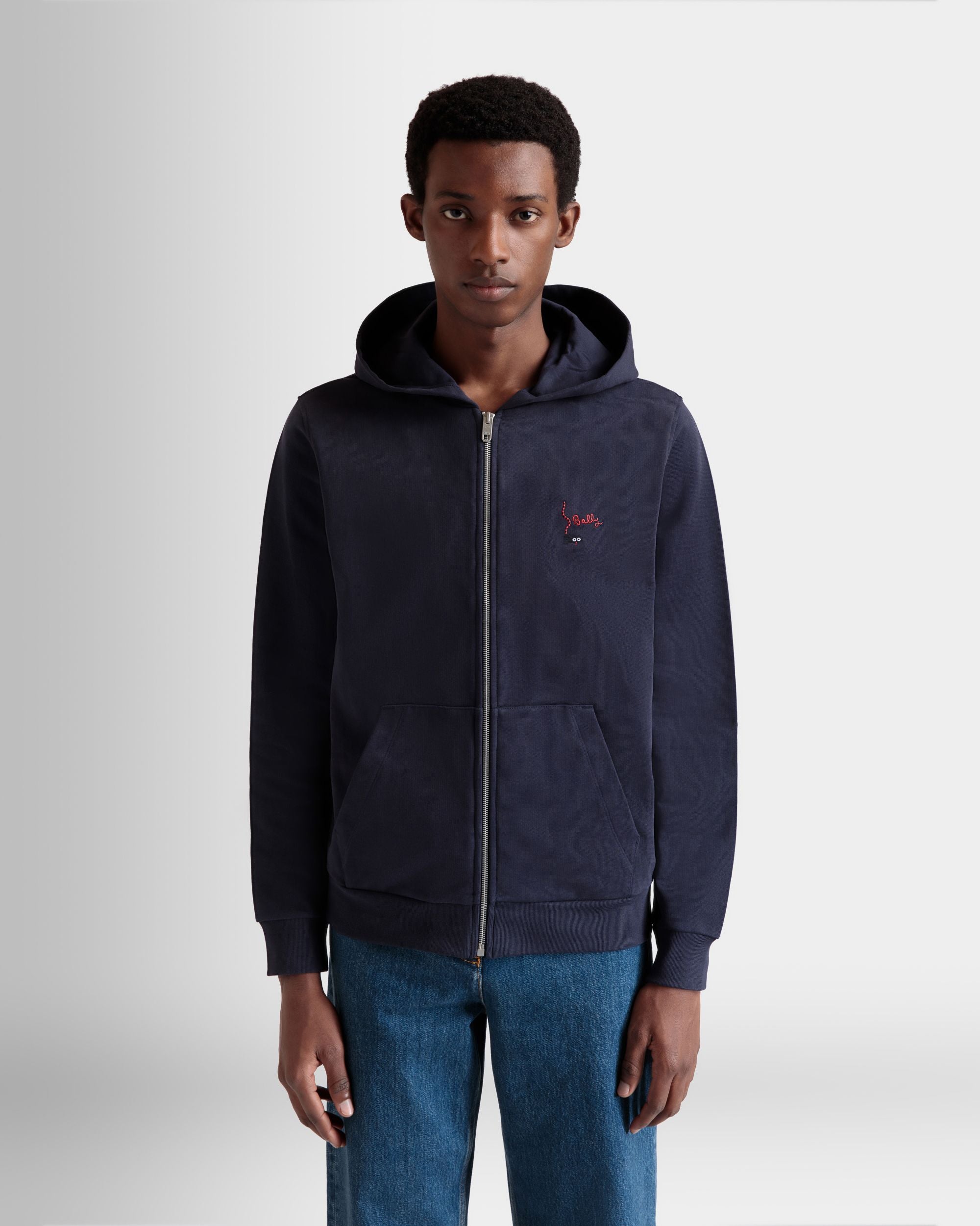 Kapuzenpullover Aus Baumwolle In Navy Blue - Herren - Bally - 08