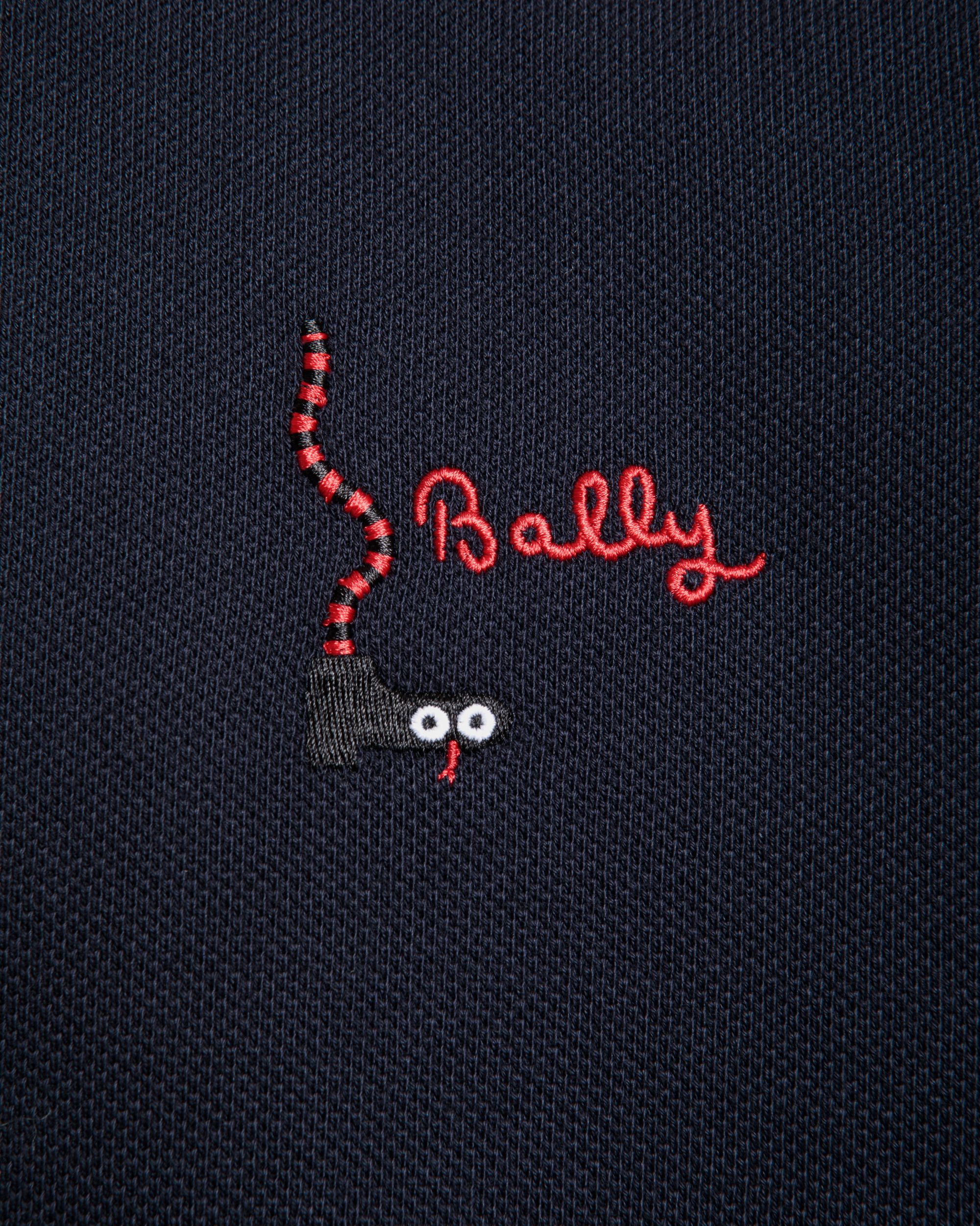 Langärmeliges Poloshirt Aus Baumwolle In Navy Blue - Herren - Bally - 04