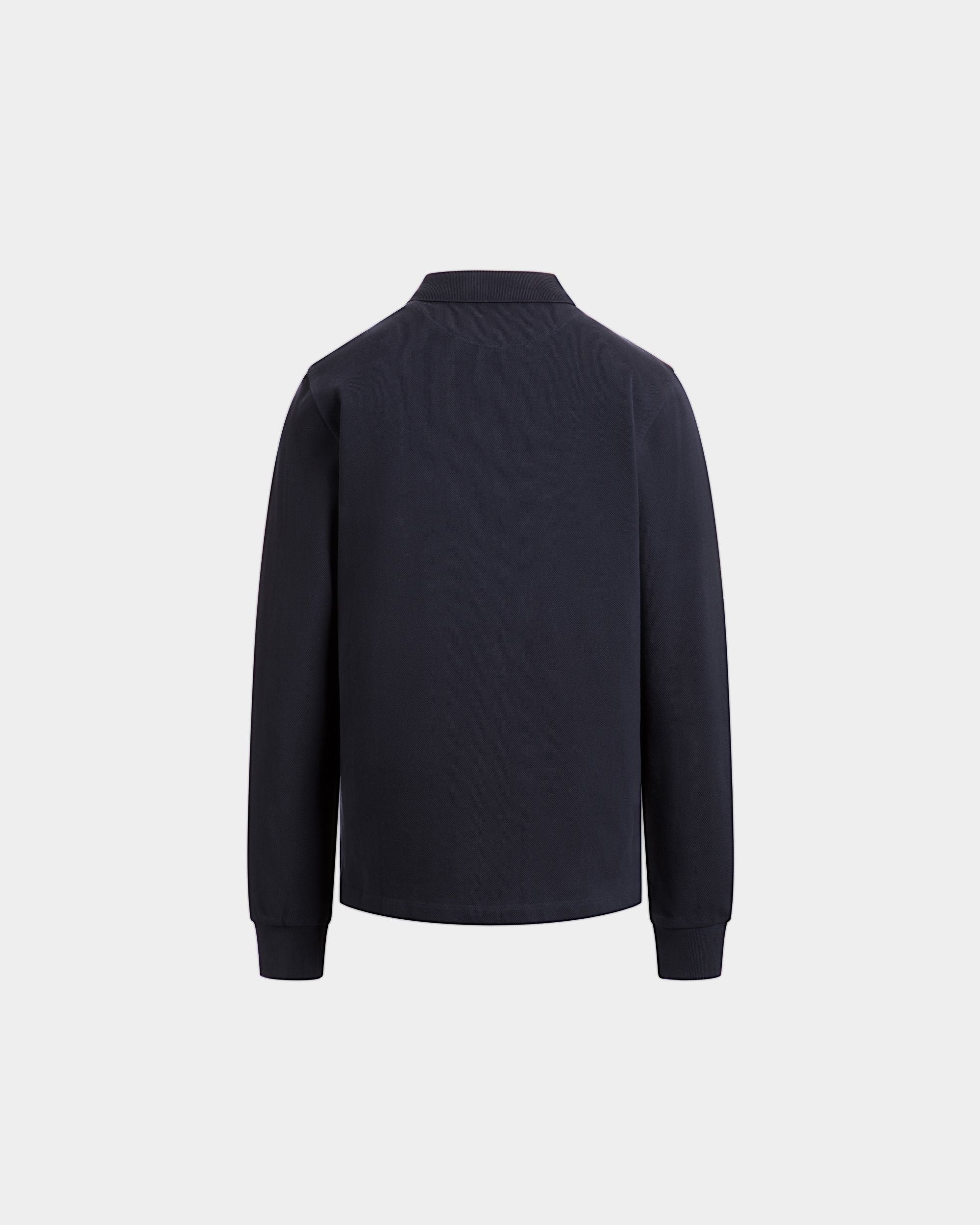 Langärmeliges Poloshirt Aus Baumwolle In Navy Blue - Herren - Bally - 07