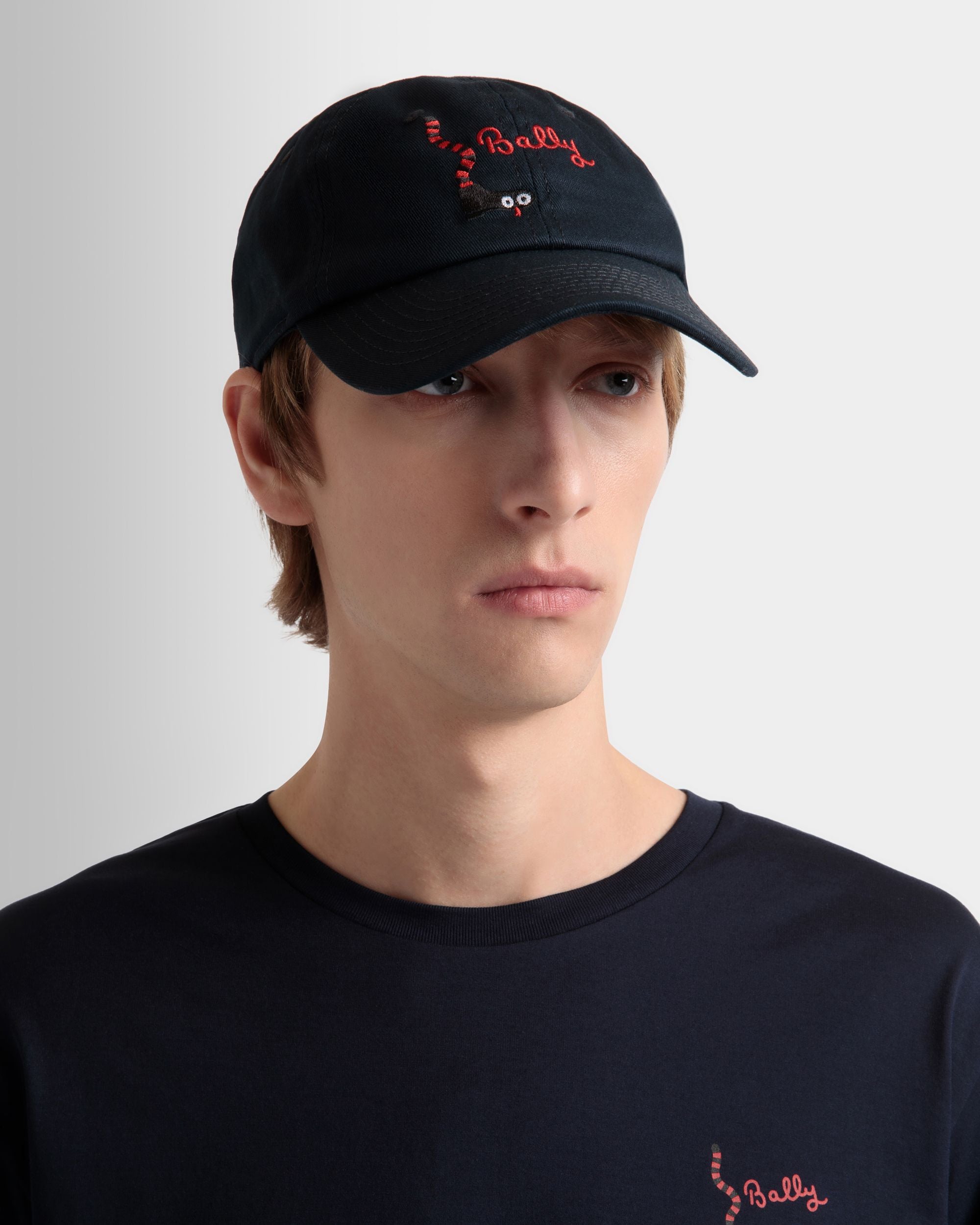 Langärmeliges T-Shirt Aus Baumwolle In Navy Blue - Herren - Bally - 03