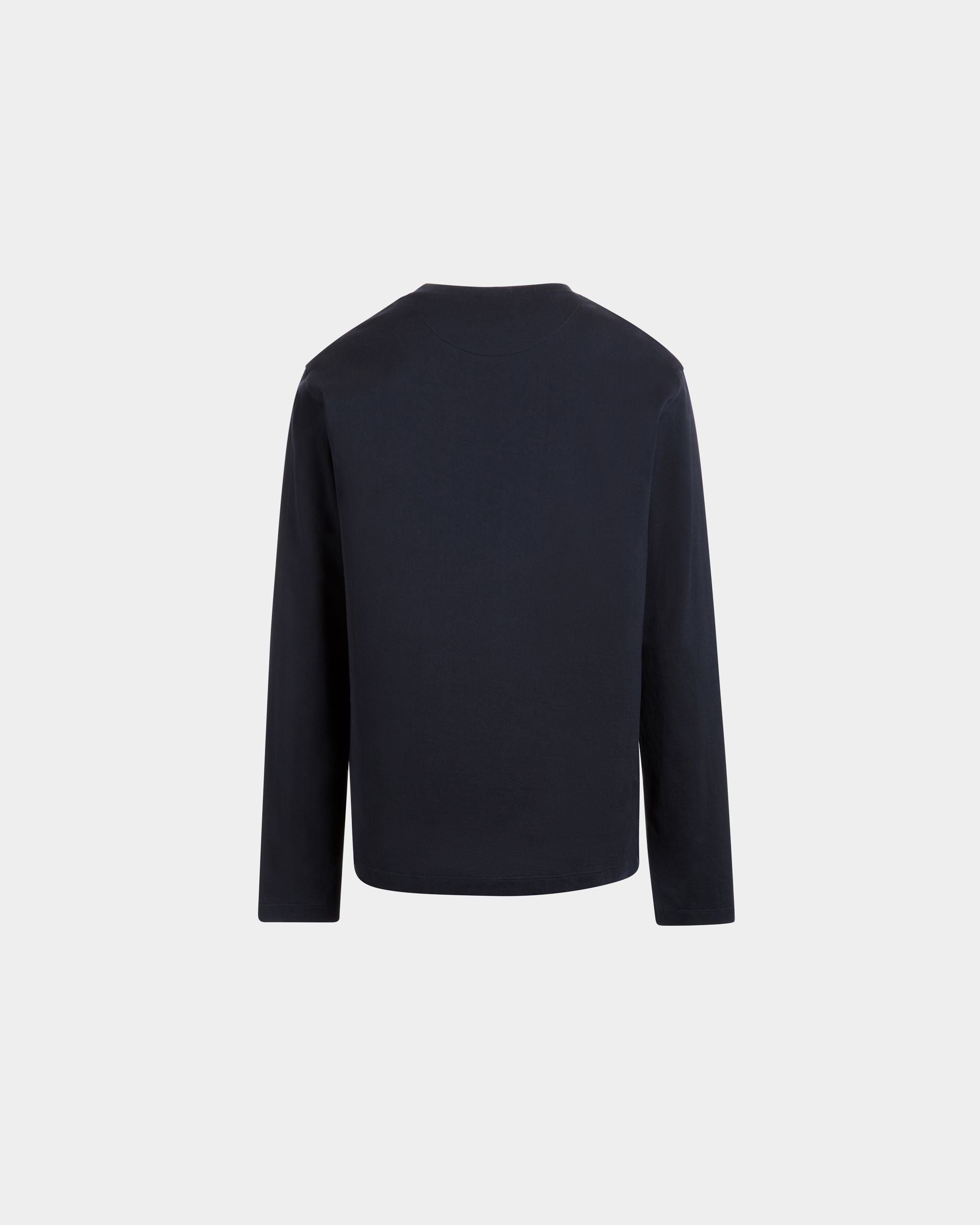 Langärmeliges T-Shirt Aus Baumwolle In Navy Blue - Herren - Bally - 07