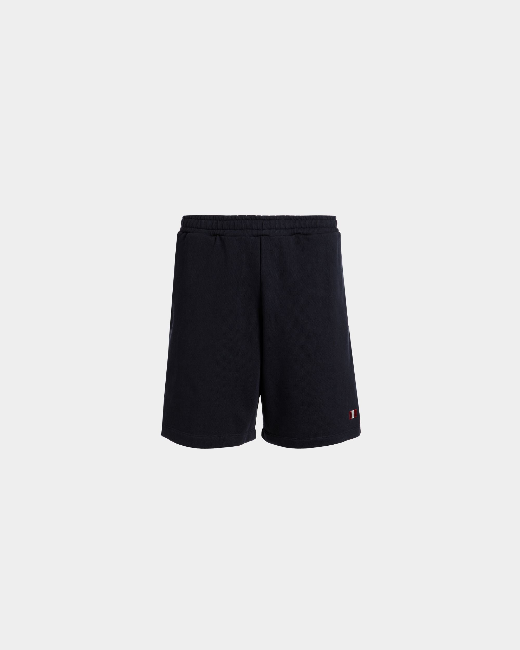 Shorts Aus Baumwolle In Navy Blue Mit Bally-Flagge - Herren - Bally - 01