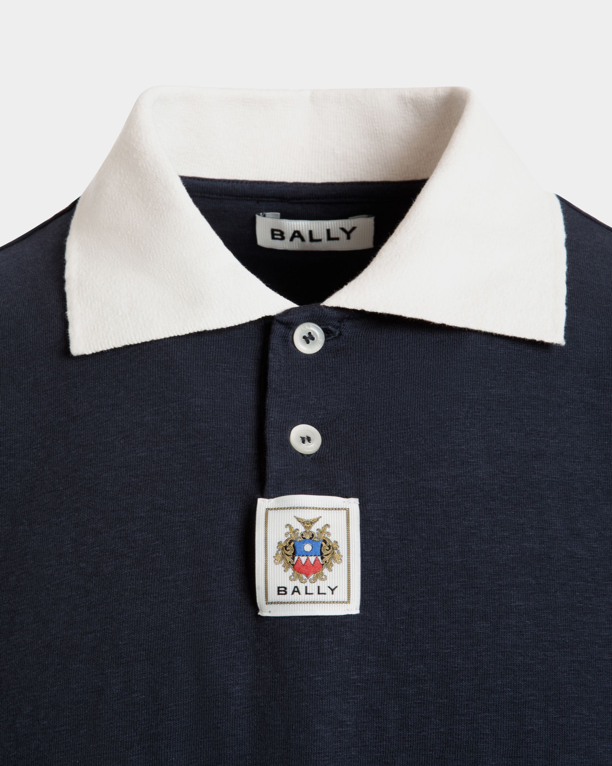 Poloshirt Aus Stretch-Baumwolle In Navy Blue - Herren - Bally - 04