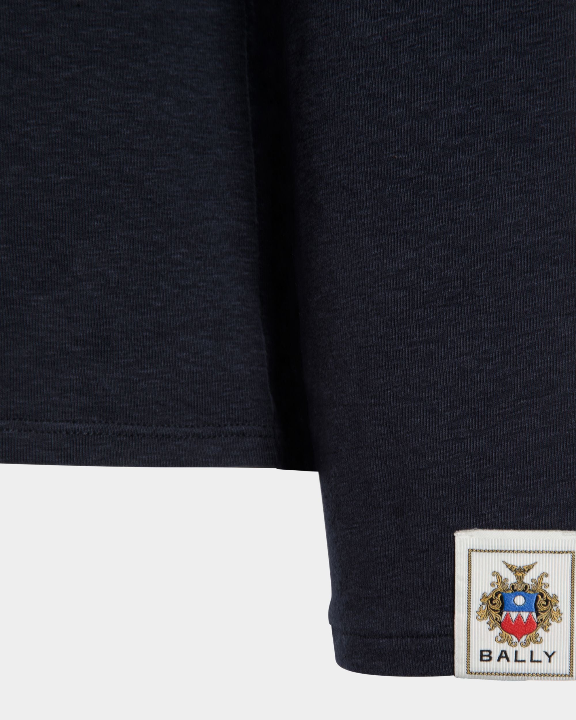 Langärmeliges T-Shirt Aus Baumwollstretch In Navy Blue - Herren - Bally - 02