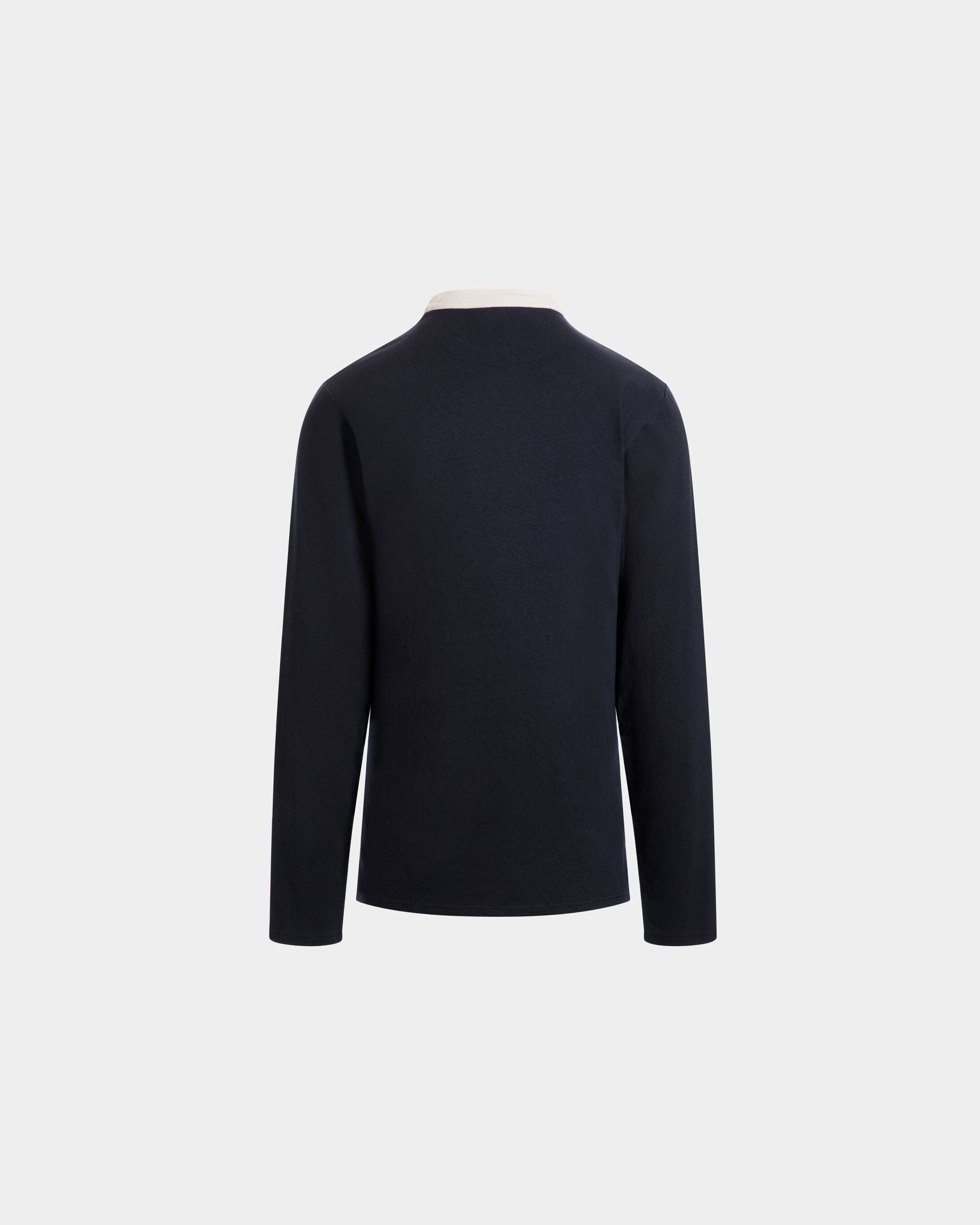 Langärmeliges T-Shirt Aus Baumwollstretch In Navy Blue - Herren - Bally - 07