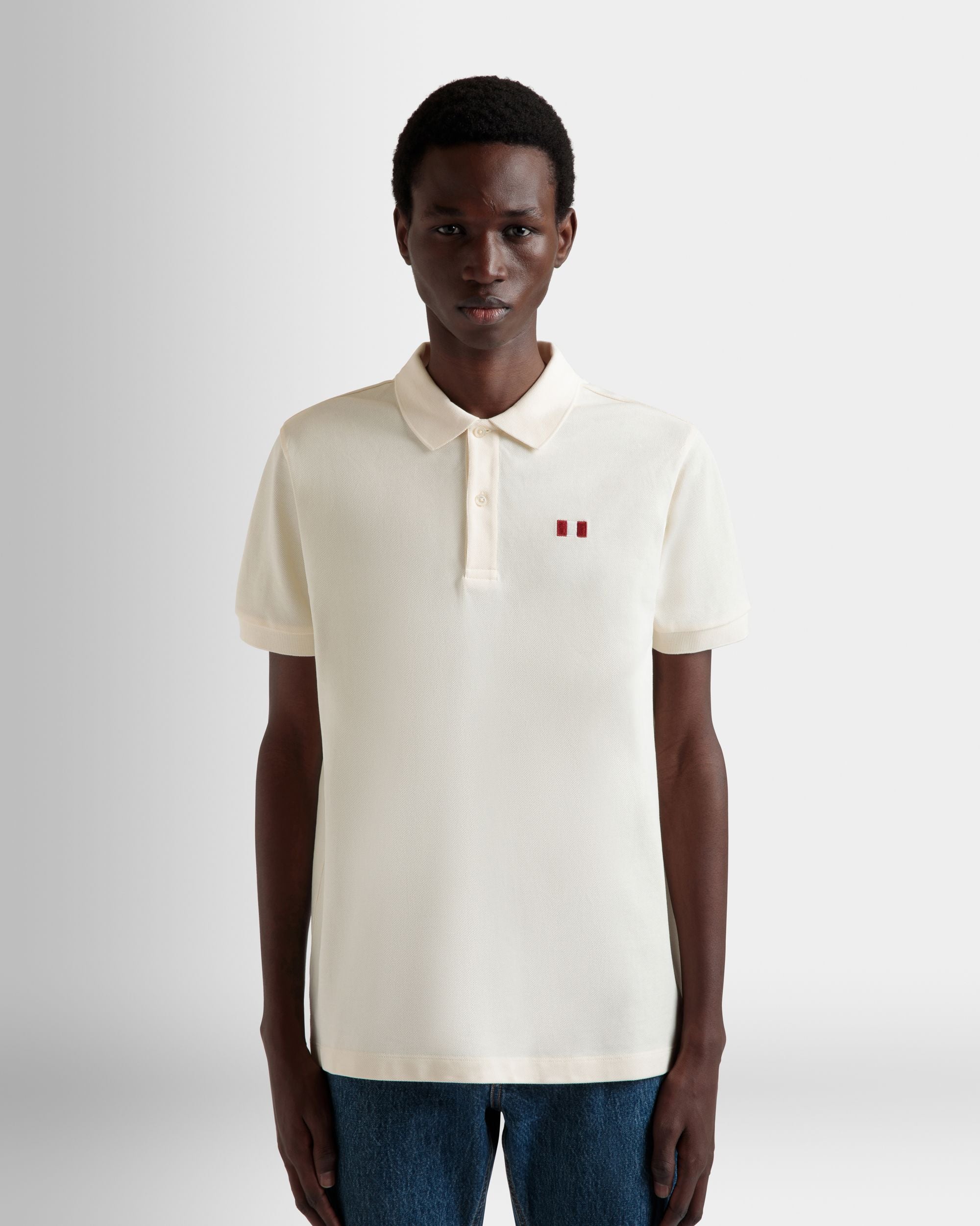 Poloshirt Aus Baumwolle In Elfenbein Mit Bally-Flagge - Herren - Bally - 06