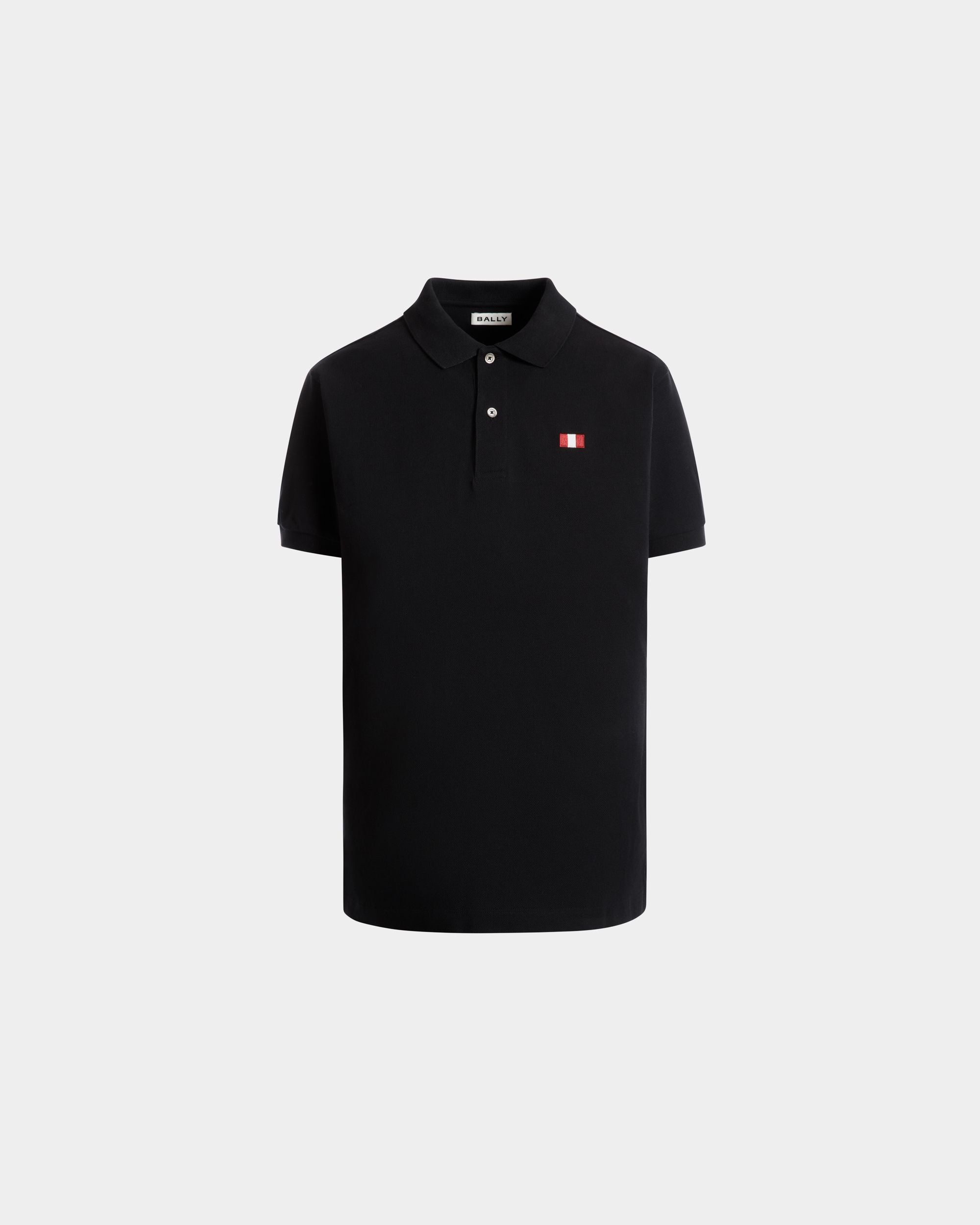 Poloshirt Aus Baumwolle In Schwarz Mit Bally-Flagge - Herren - Bally - 01