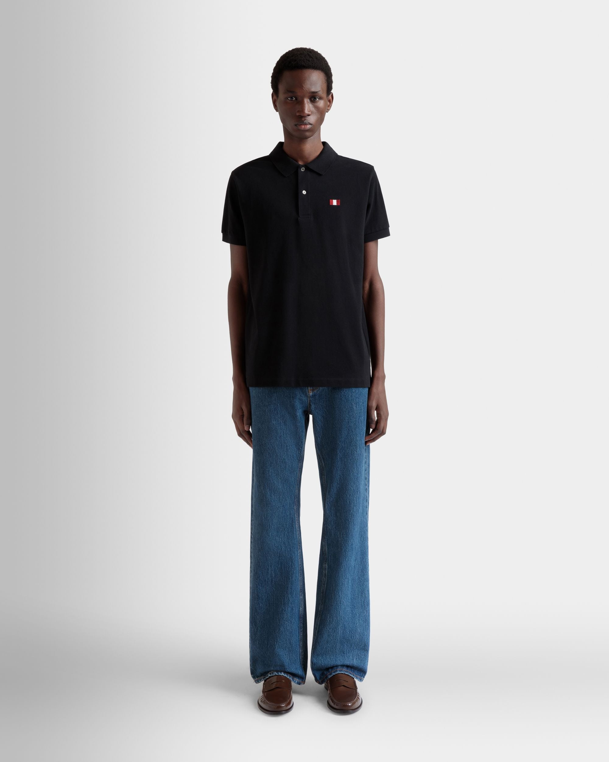Poloshirt Aus Baumwolle In Schwarz Mit Bally-Flagge - Herren - Bally - 02